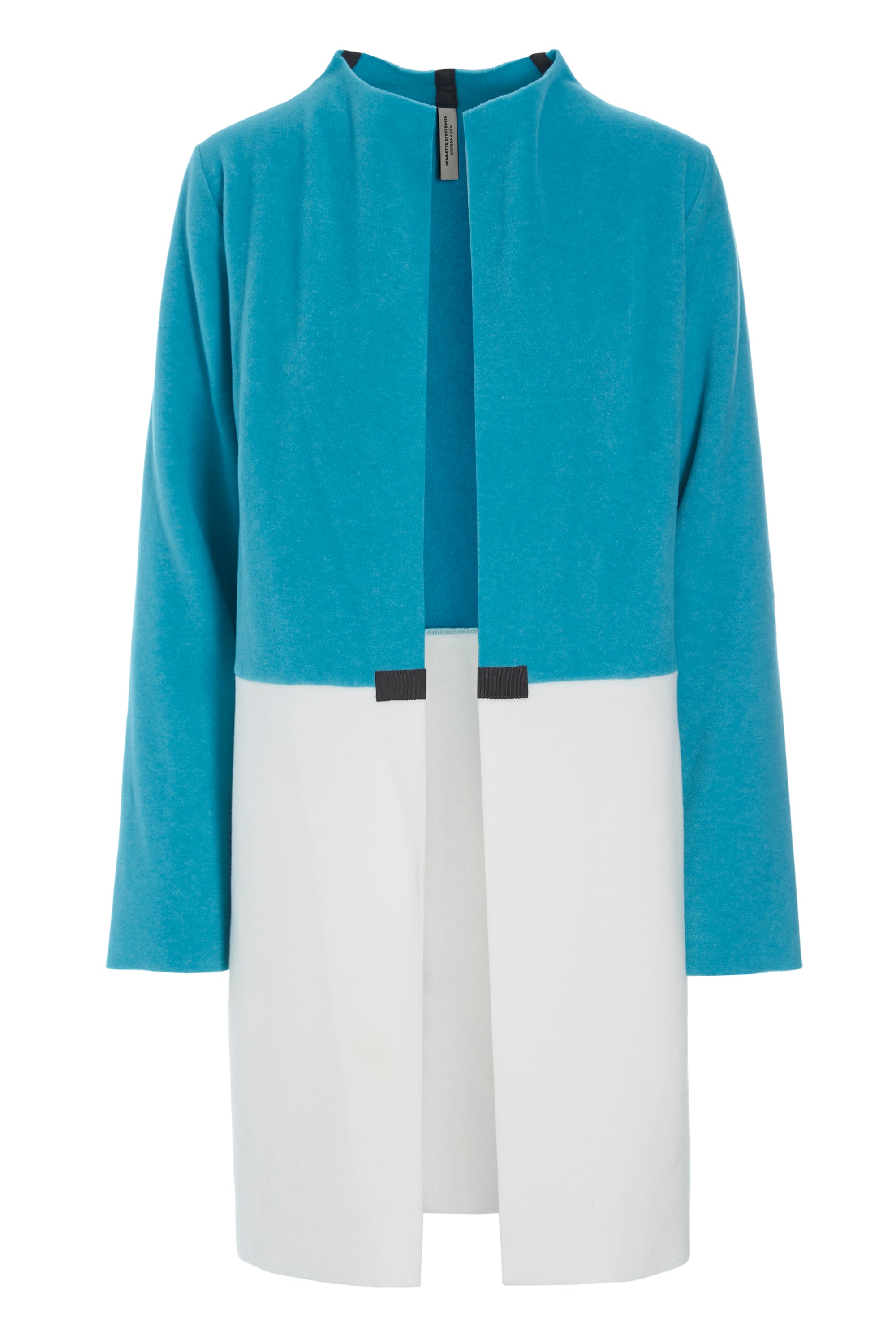 HENRIETTE STEFFENSEN COPENHAGEN CARDIGAN 2 COLORED - 7133 CARDIGANS LAGOON/OFF WHITE 445