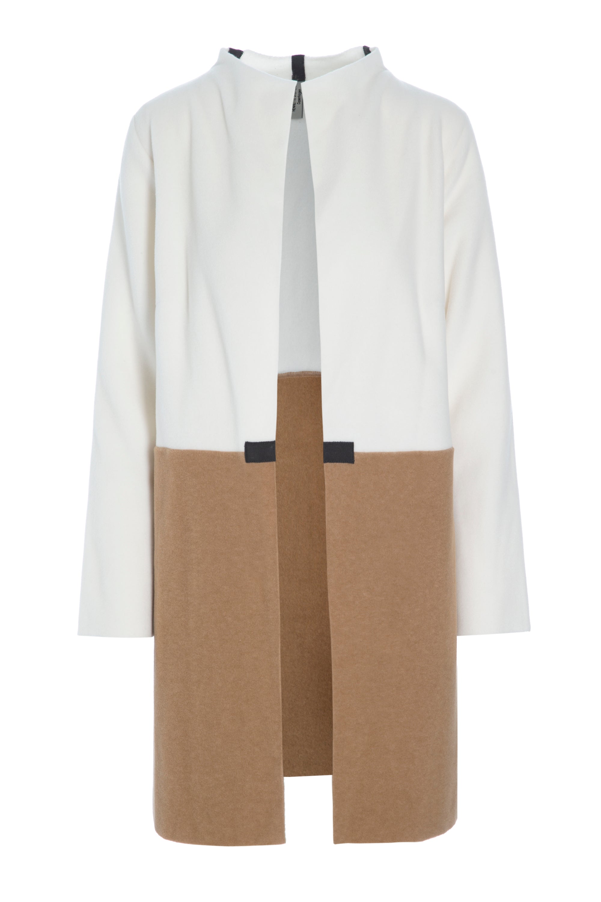HENRIETTE STEFFENSEN COPENHAGEN CARDIGAN 2 COLORED - 7133 CARDIGANS OFF WHITE/CAMEL 814