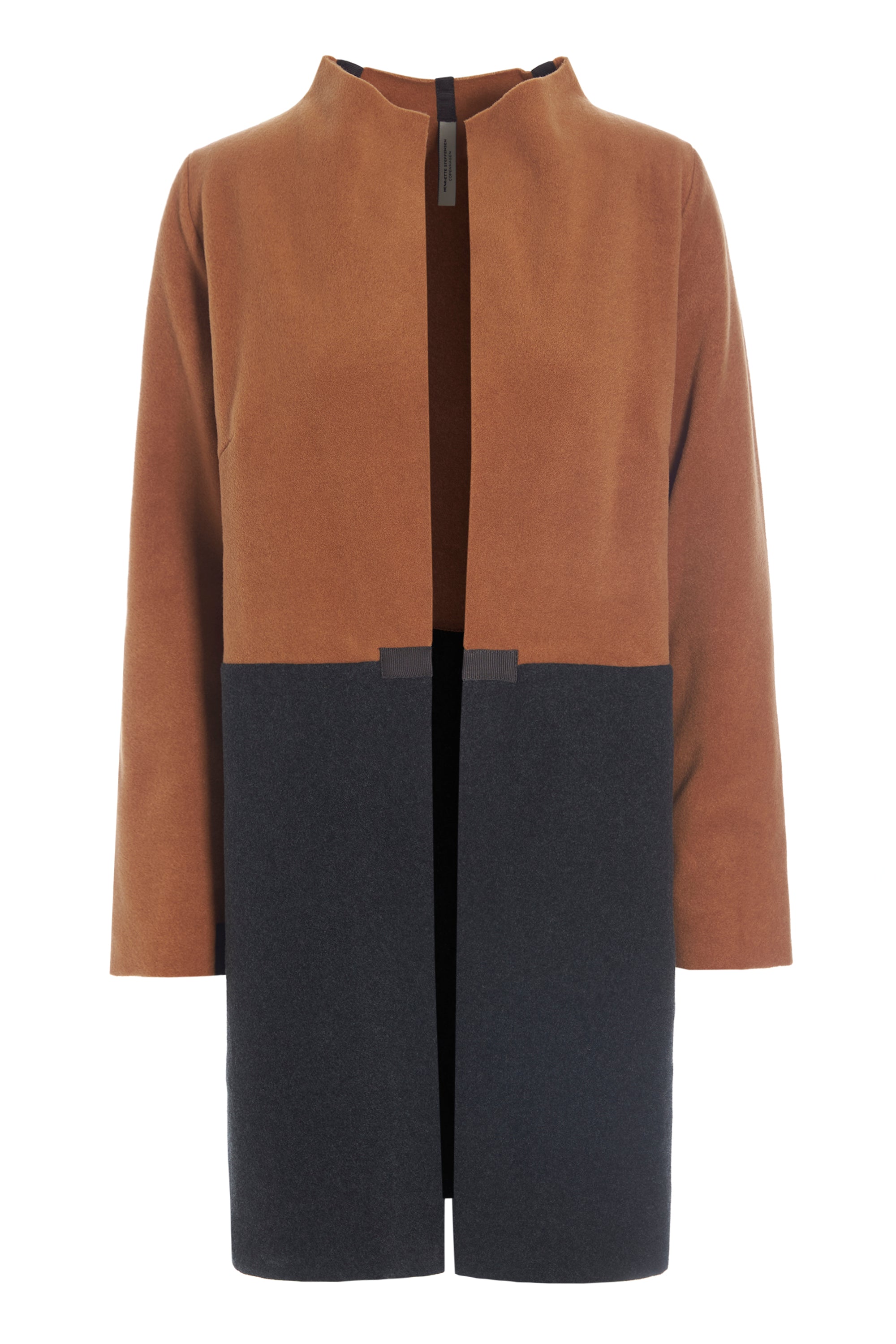 HENRIETTE STEFFENSEN COPENHAGEN CARDIGAN 2 COLORED - 7133 CARDIGANS RUST/SOFTBLACK 950