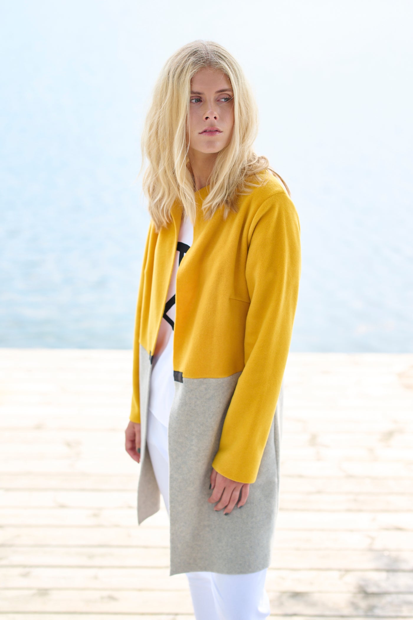 HENRIETTE STEFFENSEN COPENHAGEN CARDIGAN 2 COLORED - 7133 CARDIGANS SAFRAN/SAND 687
