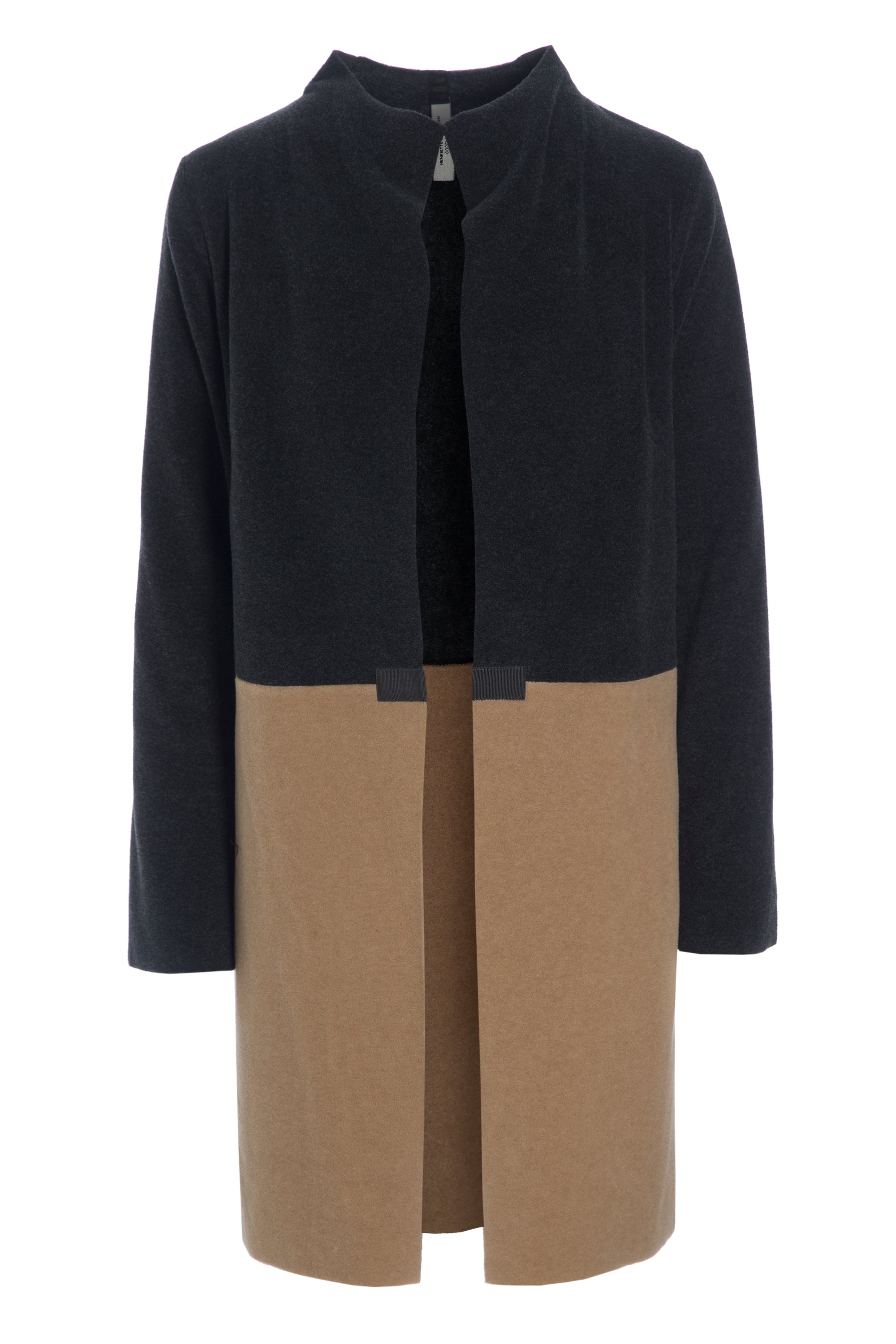 HENRIETTE STEFFENSEN COPENHAGEN CARDIGAN 2 COLORED - 7133 CARDIGANS SOFT BLACK/CAMEL 827