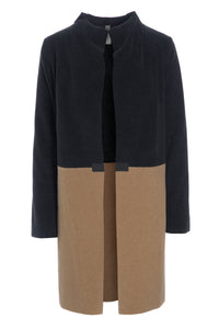 CARDIGAN 2 COLORED - 7133 - SOFT BLACK/CAMEL