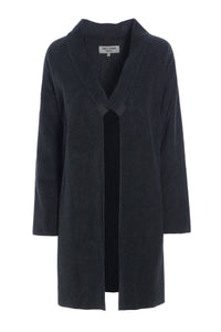 CARDIGAN LONG SLIT - 7117 - SOFT BLACK