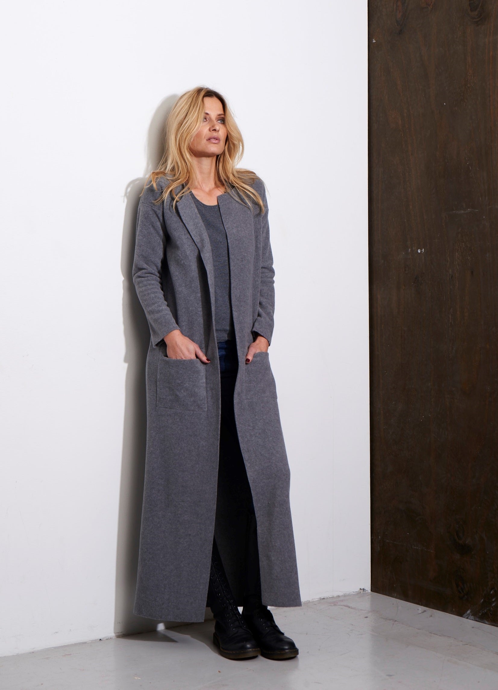 HENRIETTE STEFFENSEN COPENHAGEN CARDIGAN MAXI - 7099 CARDIGANS GREY 905