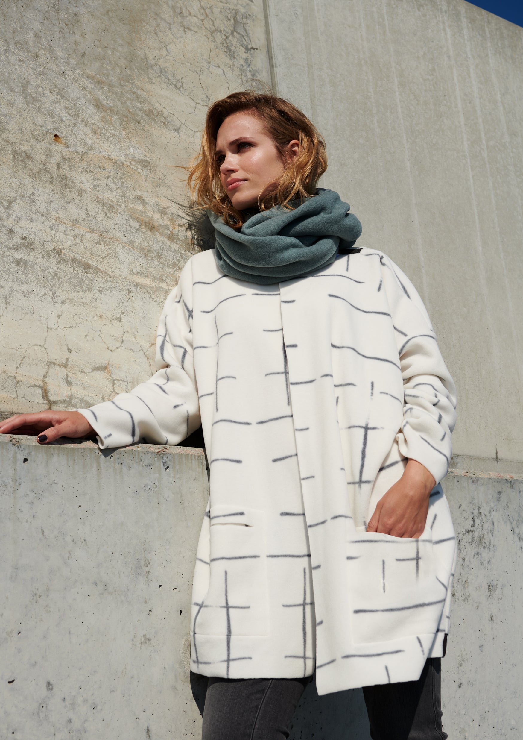 HENRIETTE STEFFENSEN COPENHAGEN CARDIGAN OVERSIZE - 7105P CARDIGANS CHECK PRINT 112
