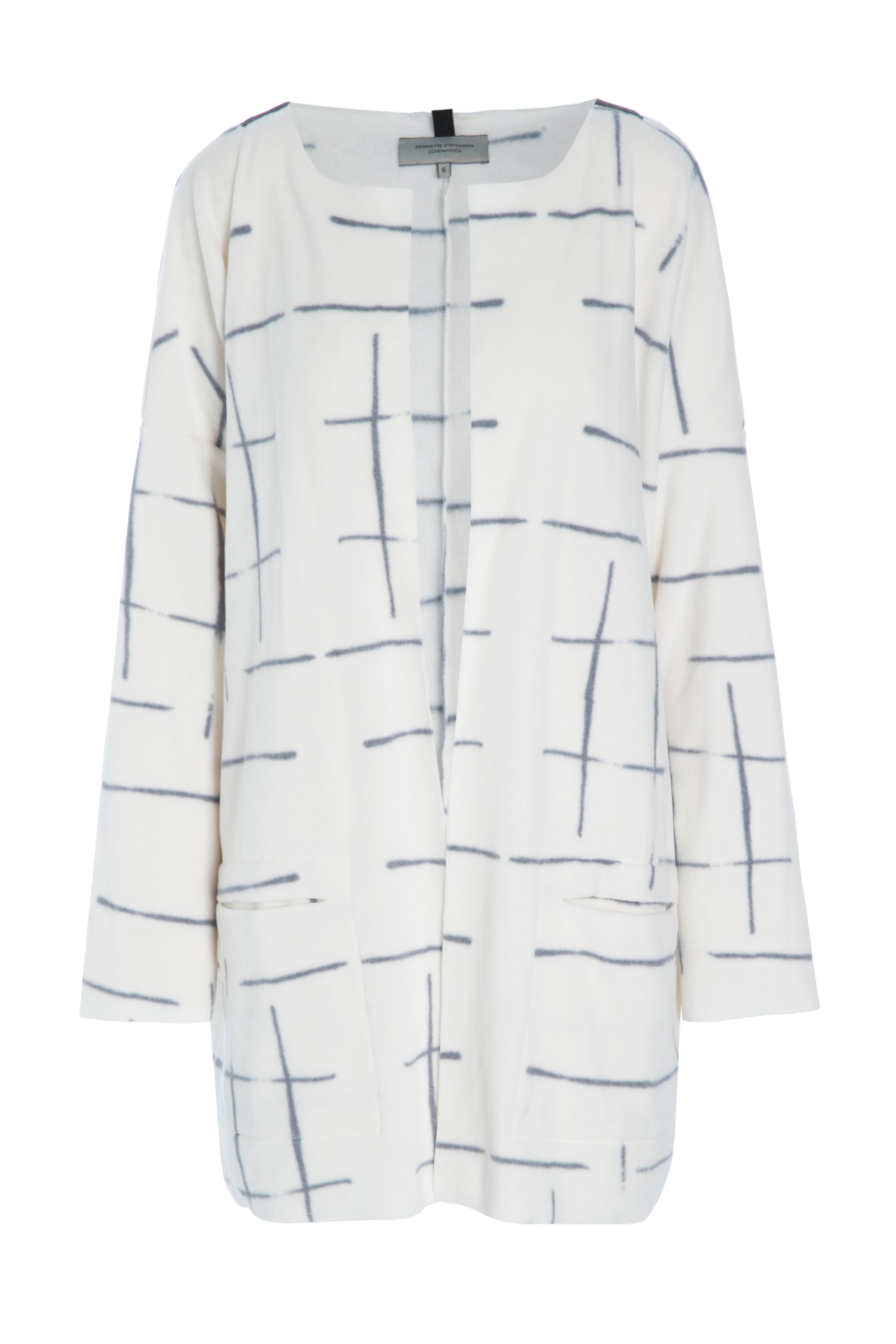 HENRIETTE STEFFENSEN COPENHAGEN CARDIGAN OVERSIZE - 7105P CARDIGANS CHECK PRINT 112