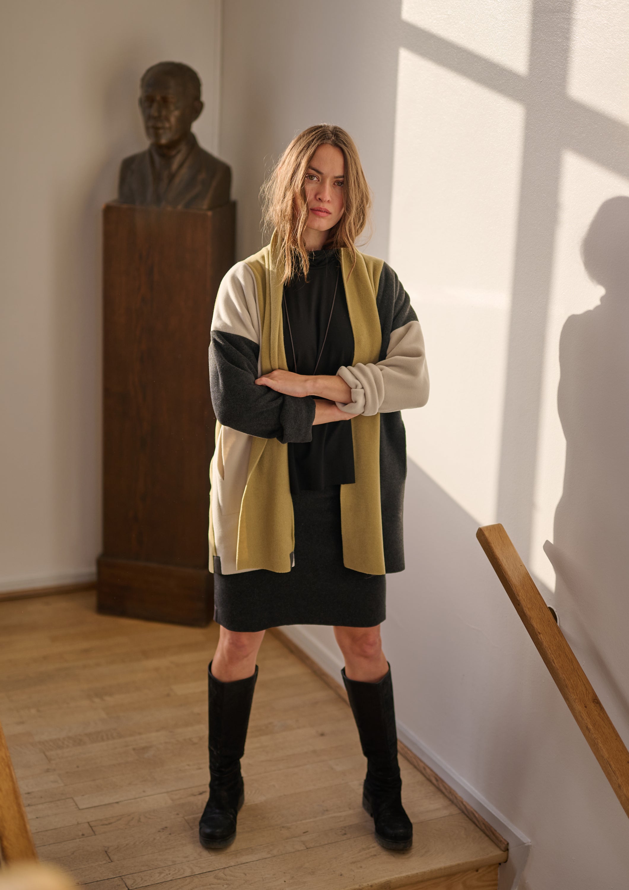 HENRIETTE STEFFENSEN COPENHAGEN CARDIGAN PATCH - 7172 CARDIGANS OLIVE/SB/KIT 327