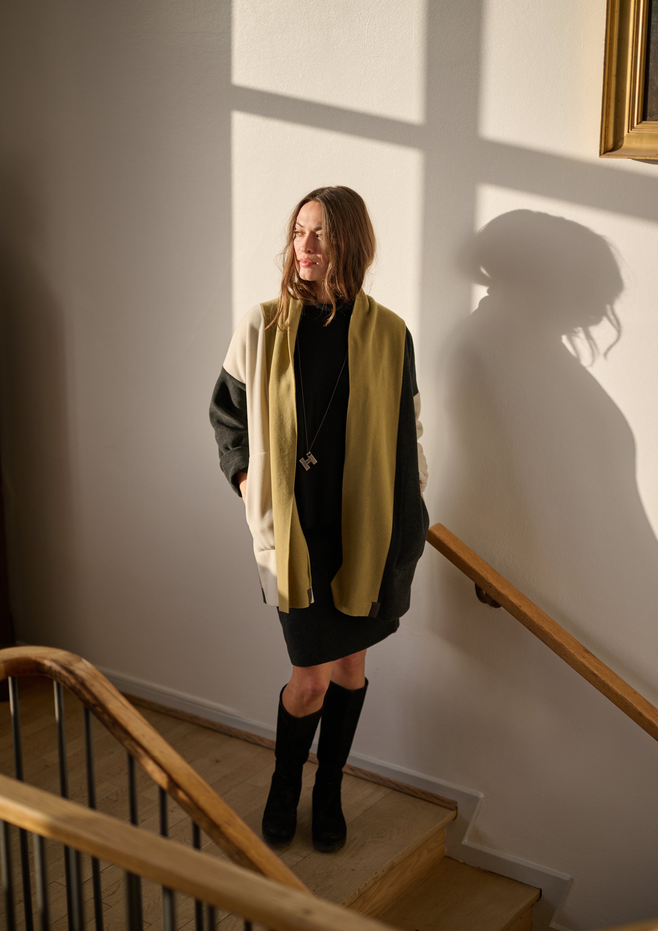 HENRIETTE STEFFENSEN COPENHAGEN CARDIGAN PATCH - 7172 CARDIGANS OLIVE/SB/KIT 327