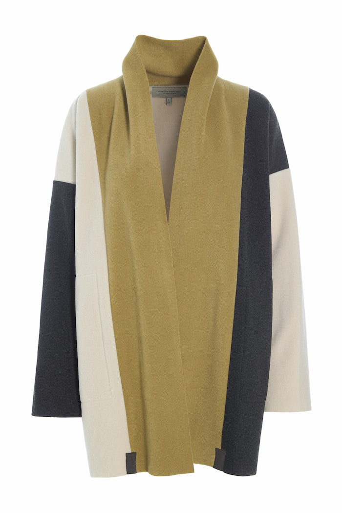 HENRIETTE STEFFENSEN COPENHAGEN CARDIGAN PATCH - 7172 CARDIGANS OLIVE/SB/KIT 327