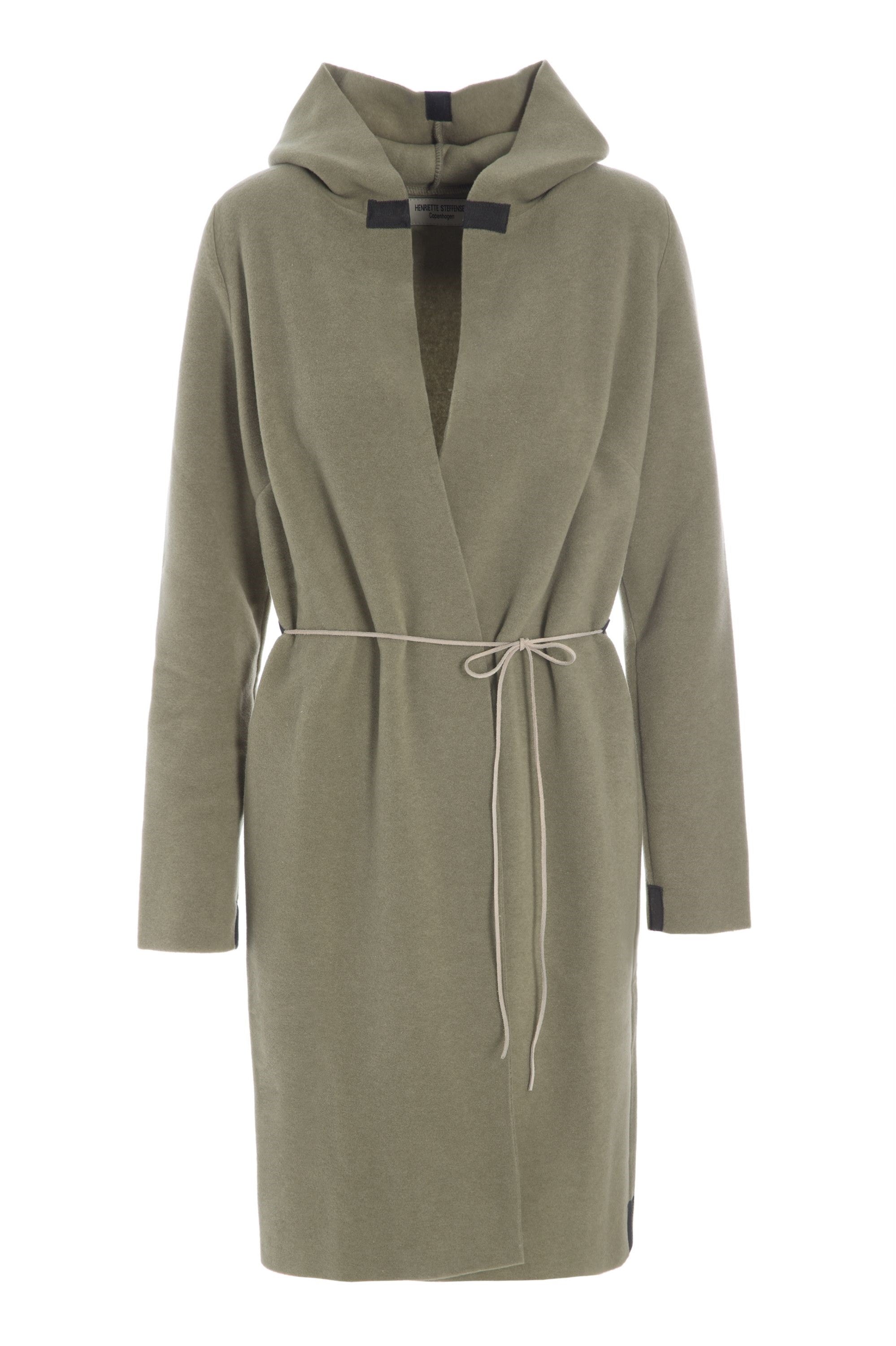 HENRIETTE STEFFENSEN COPENHAGEN CARDIGAN WITH BELT - 7111 CARDIGANS OLIVE 610