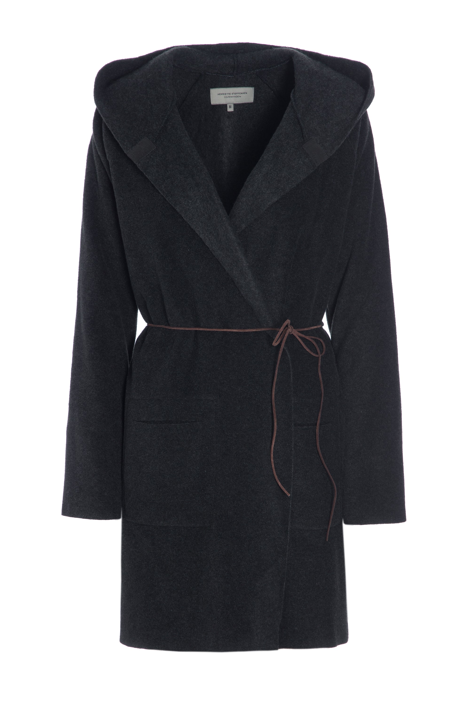HENRIETTE STEFFENSEN COPENHAGEN CARDIGAN WITH BELT - 7111 CARDIGANS SOFT BLACK 914