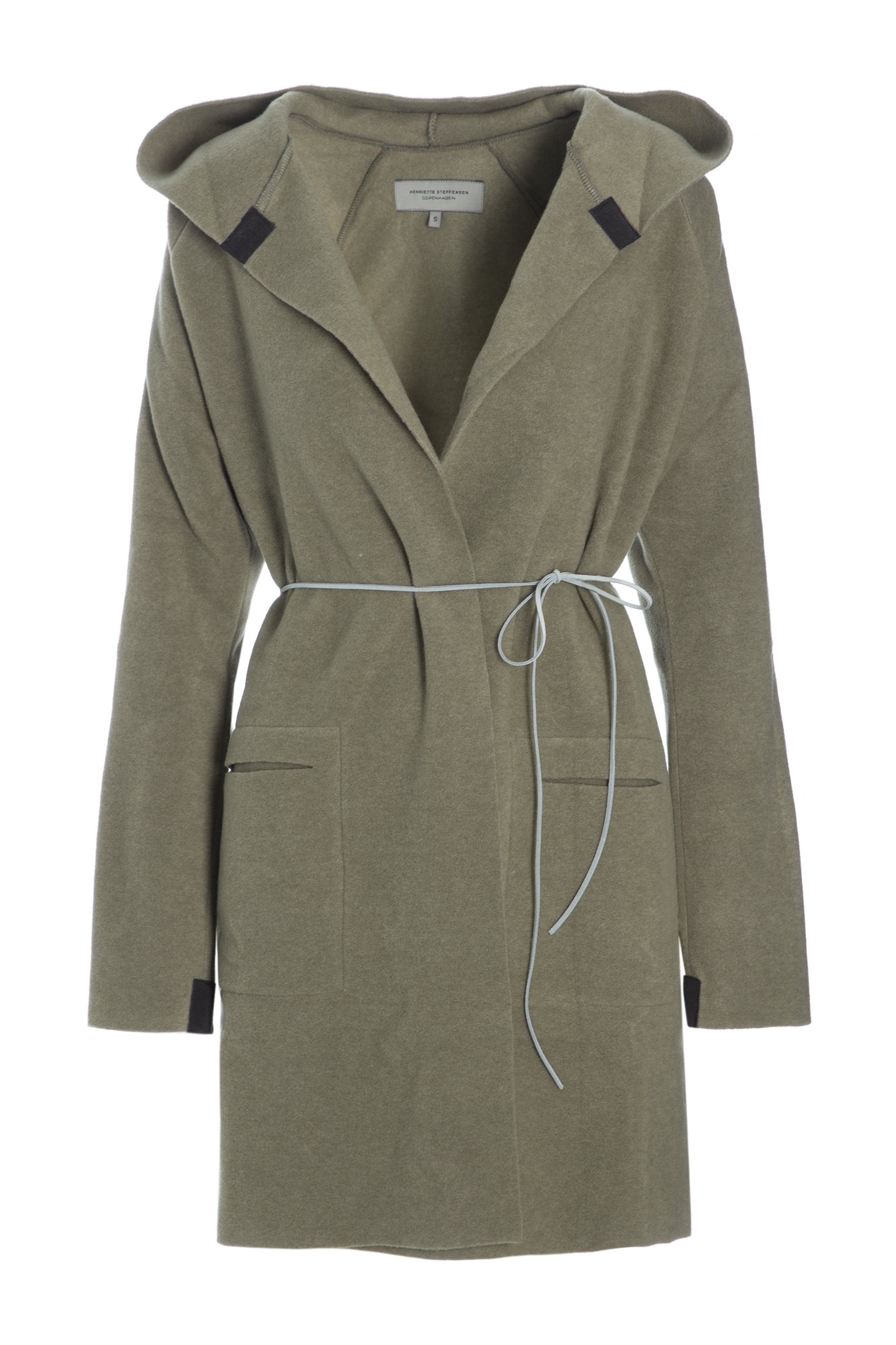 HENRIETTE STEFFENSEN COPENHAGEN CARDIGAN WITH BELT - 7126 CARDIGANS OLIVE 610