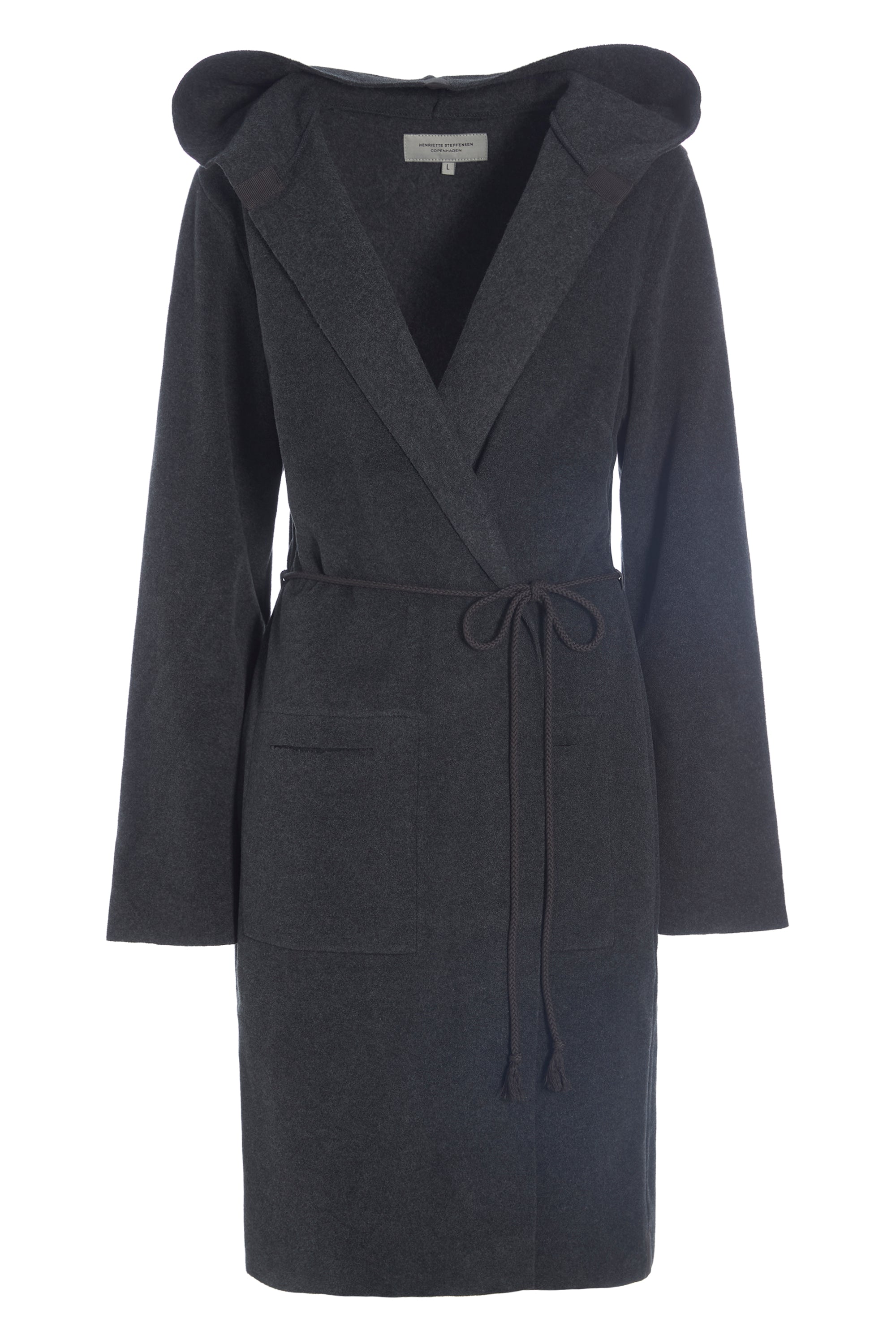 HENRIETTE STEFFENSEN COPENHAGEN CARDIGAN WITH BELT - 7151 CARDIGANS SOFT BLACK 914