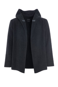 CARDIGAN WITH HOOD - 1002C - SOFT BLACK