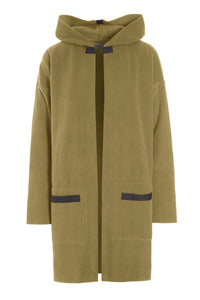 CARDIGAN WITH HOOD - 7118 - OLIVE
