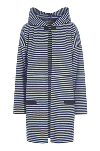CARDIGAN WITH HOOD - 7118 - STRIPES DENIM & KIT