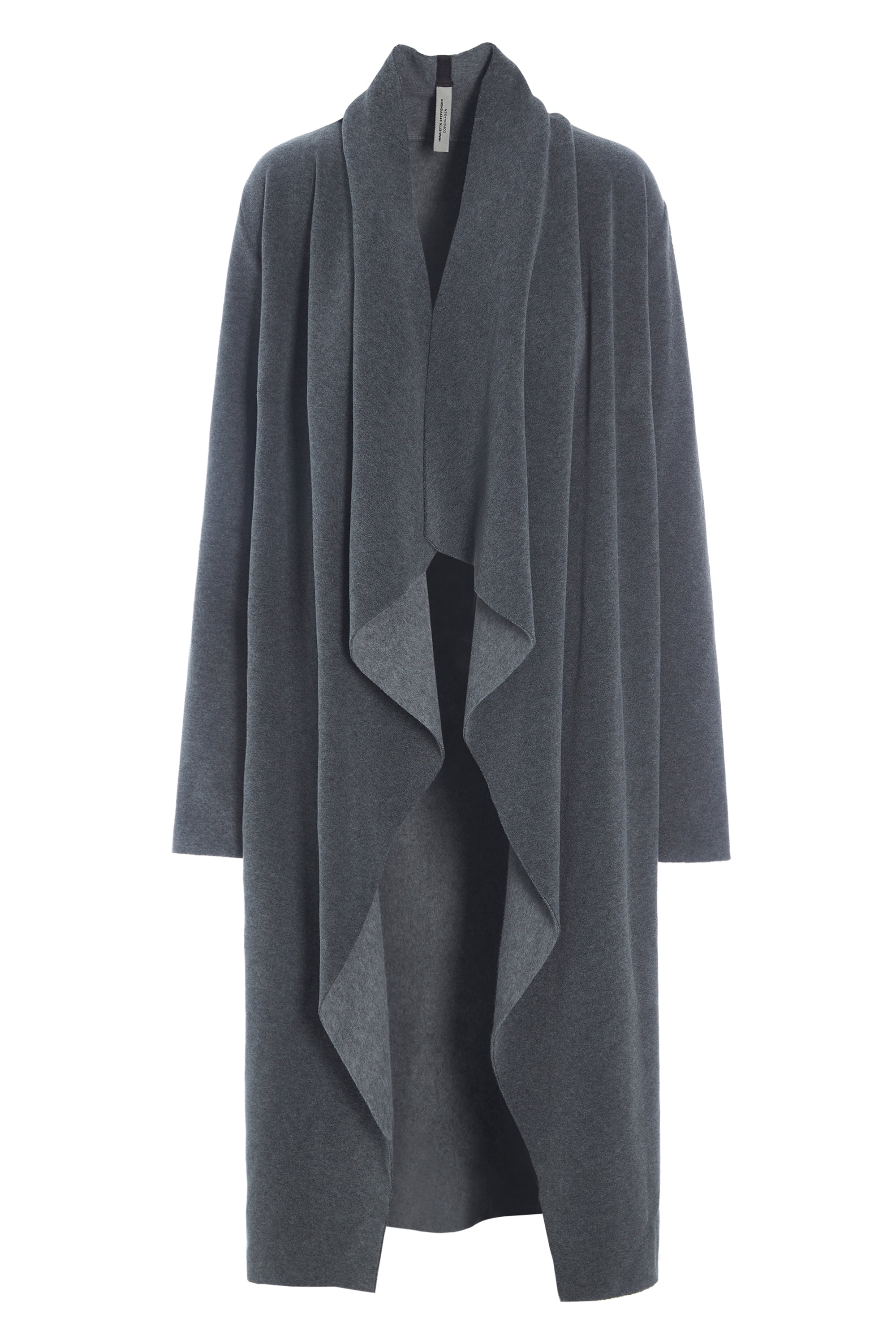 HENRIETTE STEFFENSEN COPENHAGEN LONG CARDIGAN W/ "WATERFALL" - 7131 CARDIGANS GREY 905