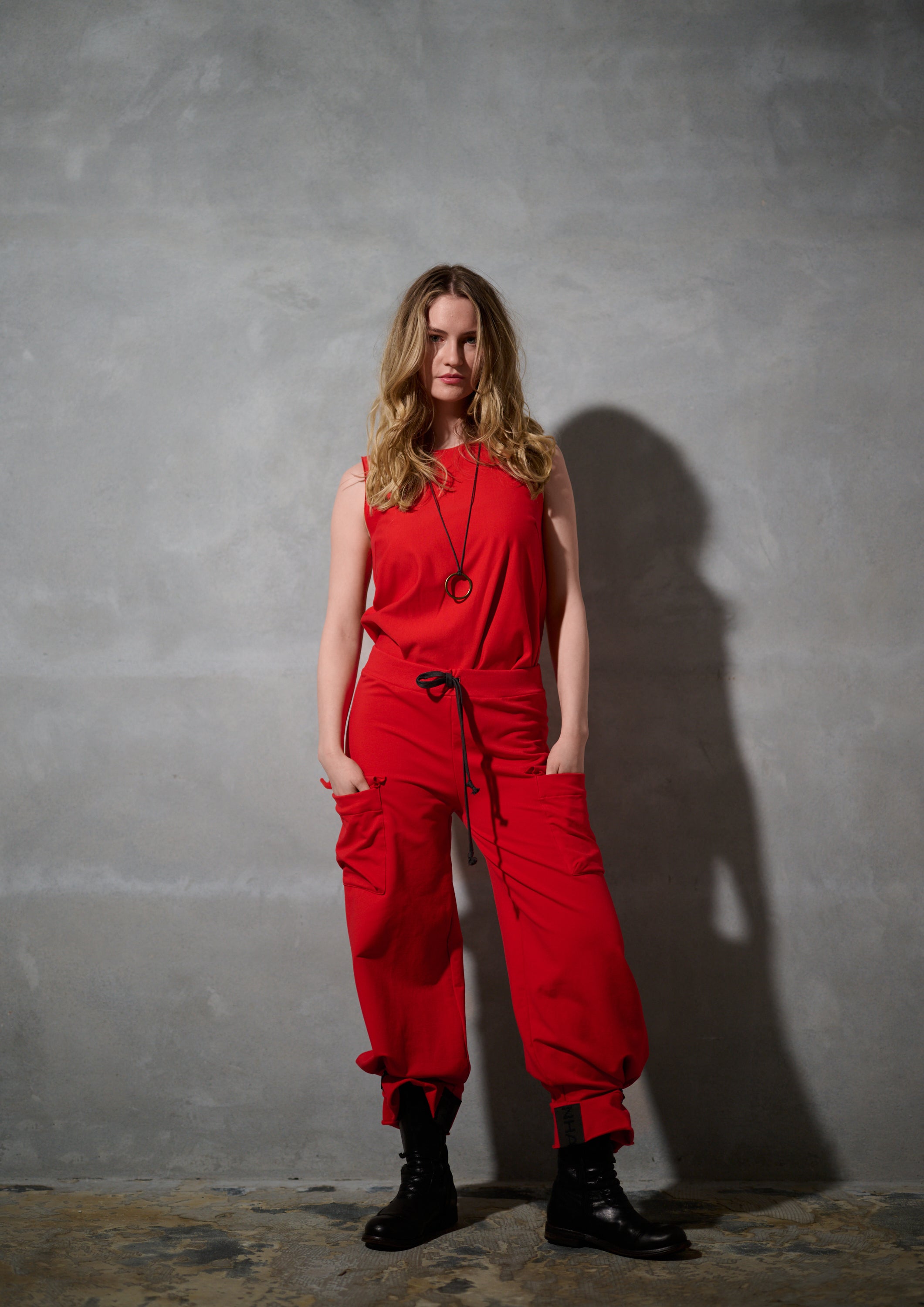 HENRIETTE STEFFENSEN COPENHAGEN CARGO TROUSERS - 72017 BUKSER TOMATO 845
