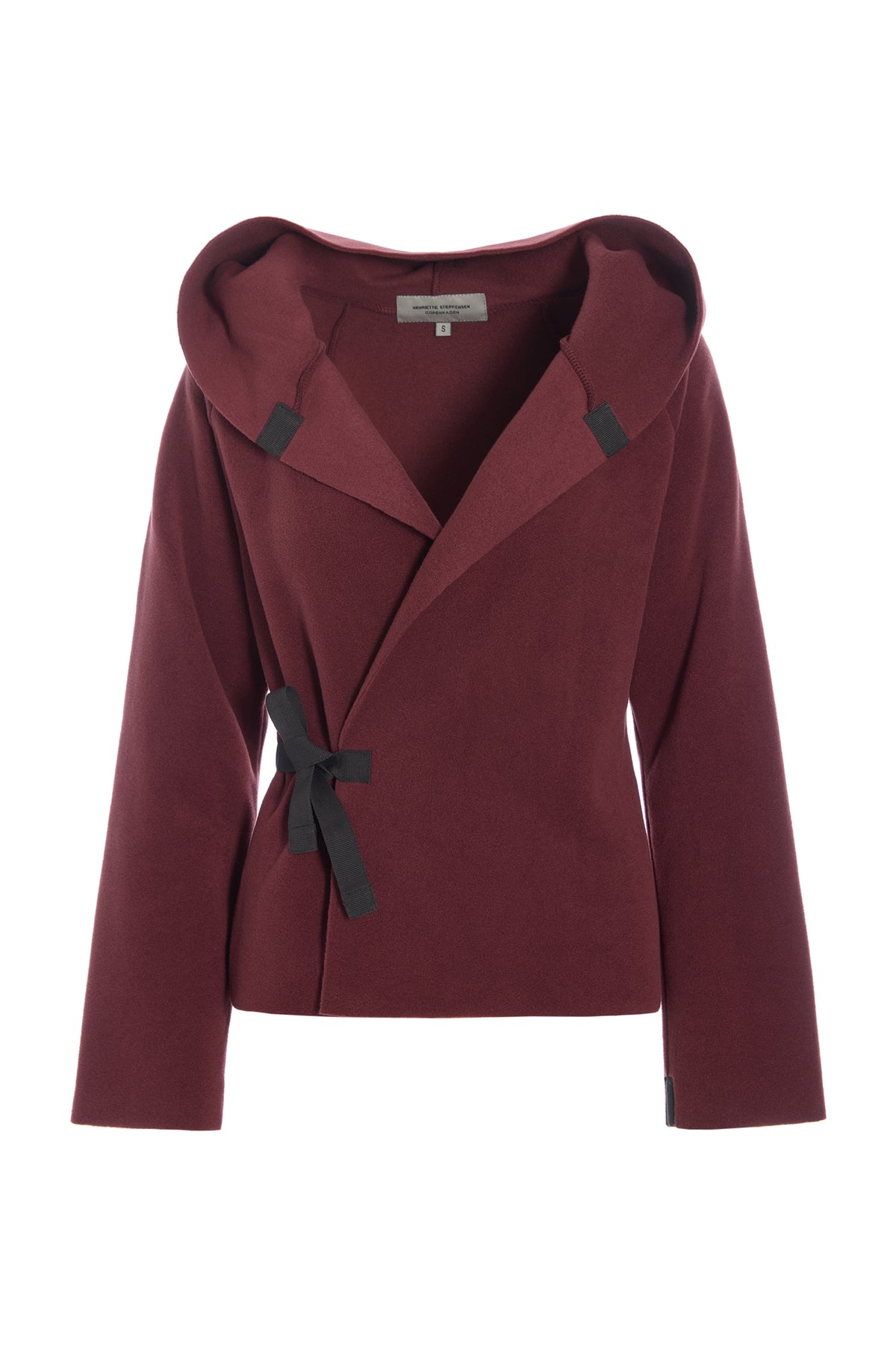 HENRIETTE STEFFENSEN COPENHAGEN CLASSIC FLEECE WRAP CARDIGAN - 1009 CARDIGANS BORDEAUX 474