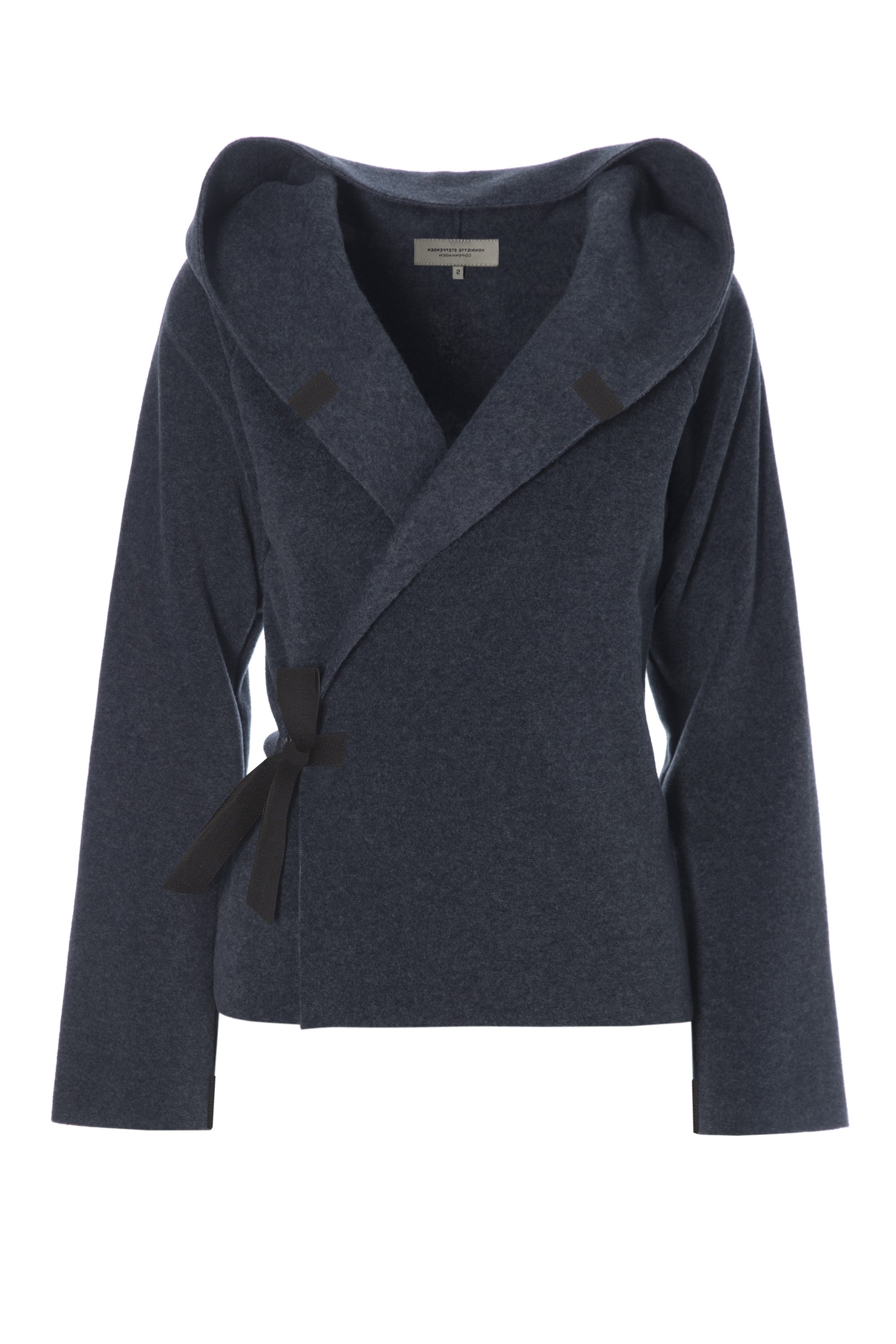 HENRIETTE STEFFENSEN COPENHAGEN CLASSIC FLEECE WRAP CARDIGAN - 1009 CARDIGANS DEEP BLUE 502