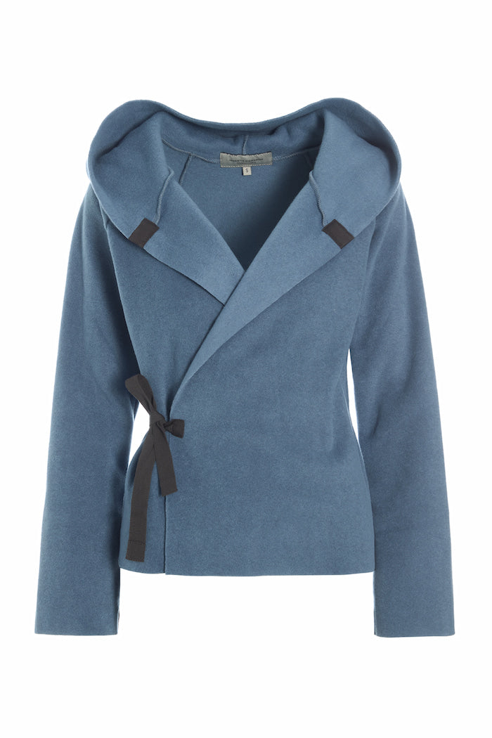 HENRIETTE STEFFENSEN COPENHAGEN CLASSIC FLEECE WRAP CARDIGAN - 1009 CARDIGANS DUSTY BLUE 794