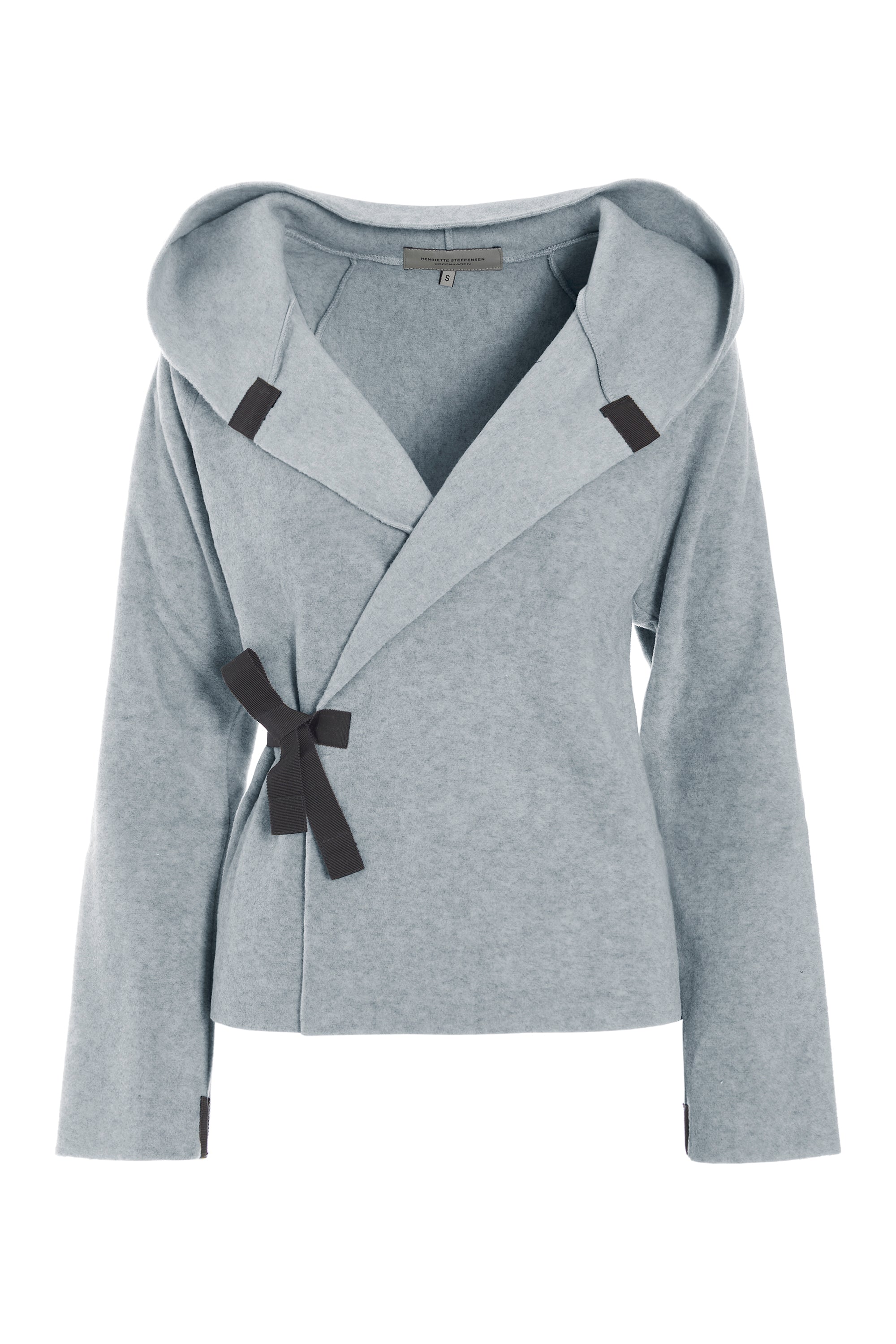 HENRIETTE STEFFENSEN COPENHAGEN CLASSIC FLEECE WRAP CARDIGAN - 1009 CARDIGANS LIGHT GREY 876