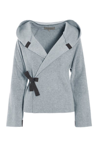 CLASSIC FLEECE WRAP CARDIGAN - 1009 - LIGHT GREY