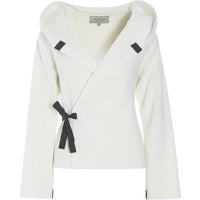 CLASSIC FLEECE WRAP CARDIGAN - 1009 - OFF WHITE