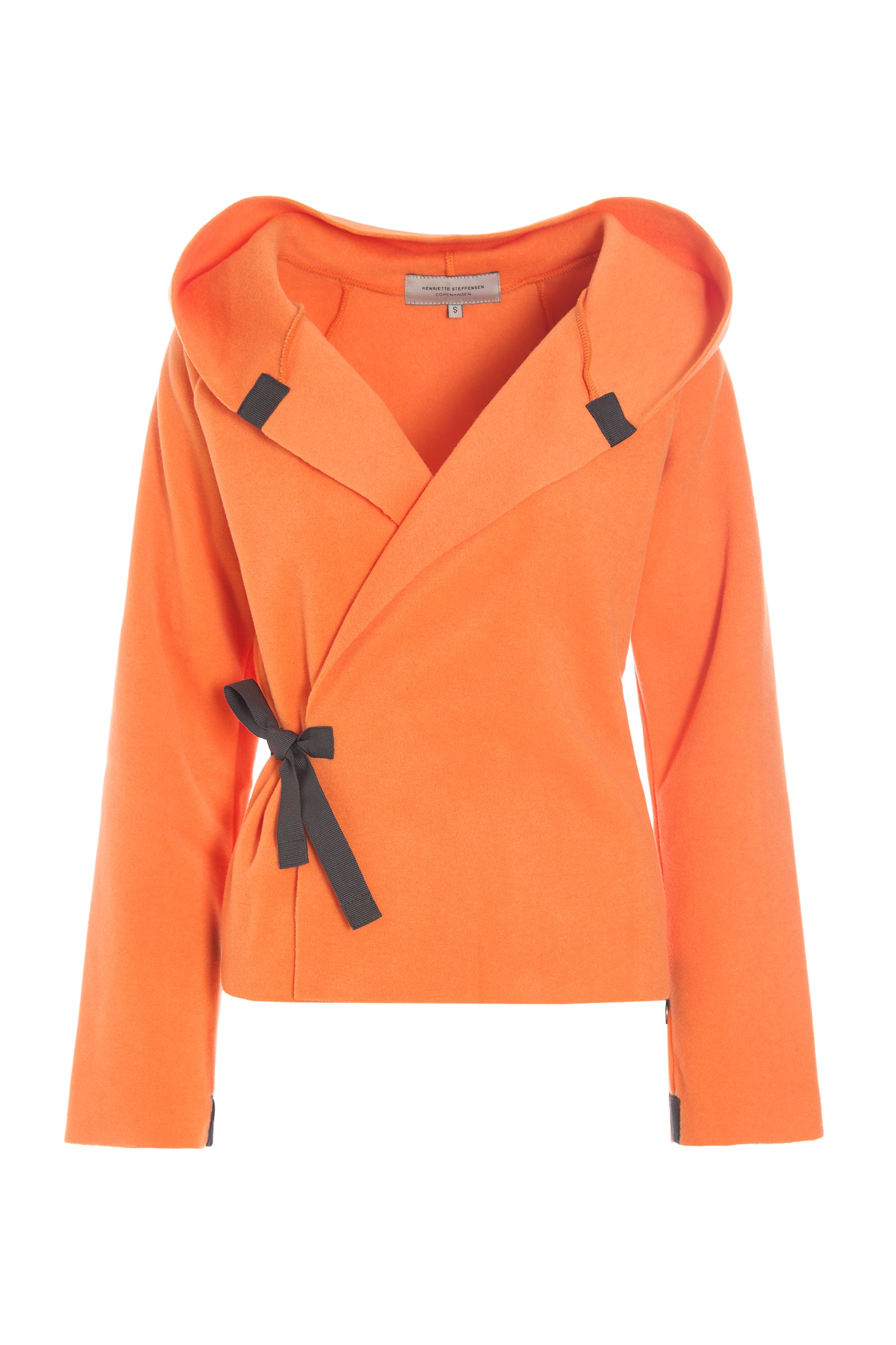 HENRIETTE STEFFENSEN COPENHAGEN CLASSIC FLEECE WRAP CARDIGAN - 1009 CARDIGANS ORANGE 773