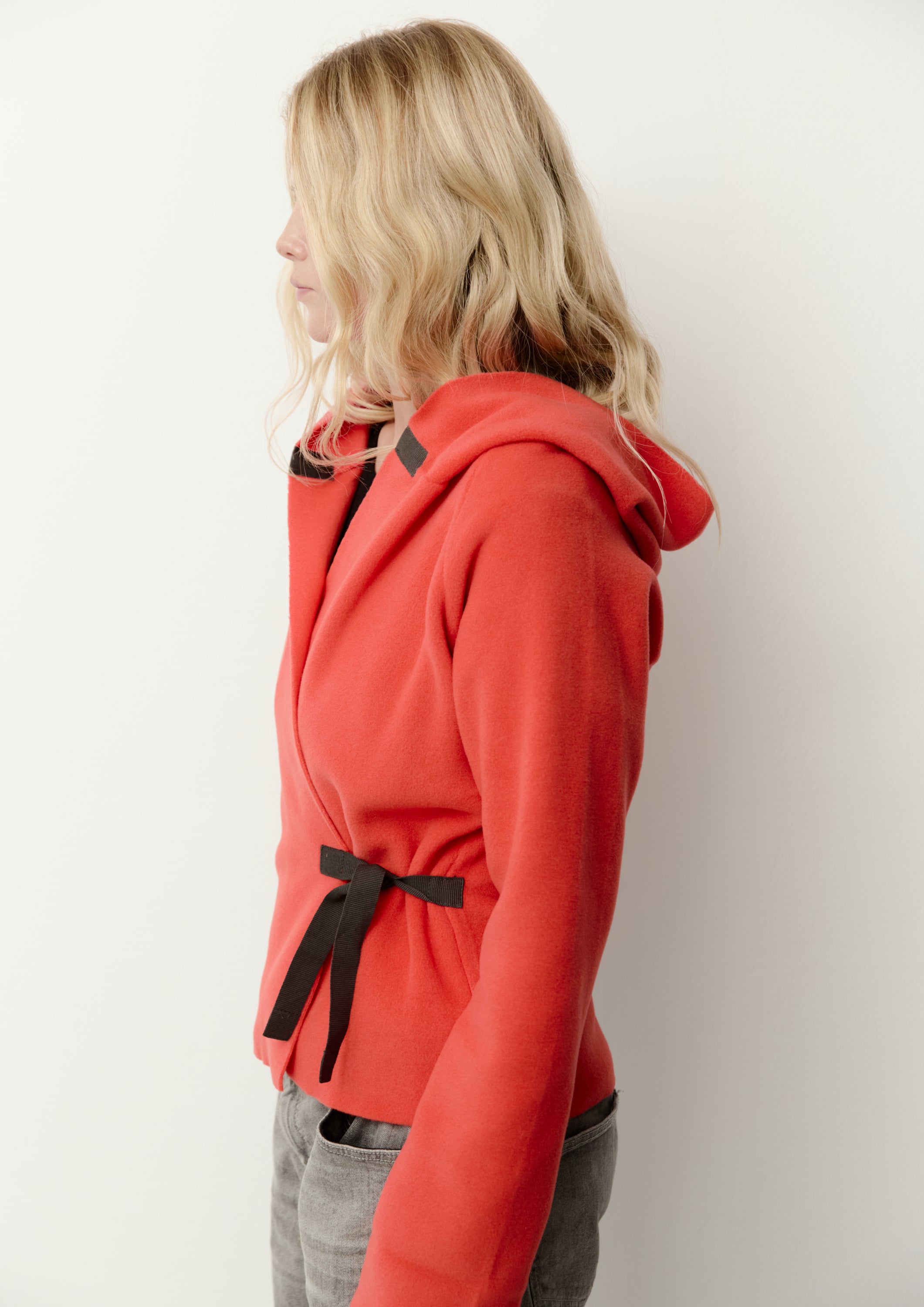 HENRIETTE STEFFENSEN COPENHAGEN CLASSIC FLEECE WRAP CARDIGAN - 1009 CARDIGANS TOMATO 845