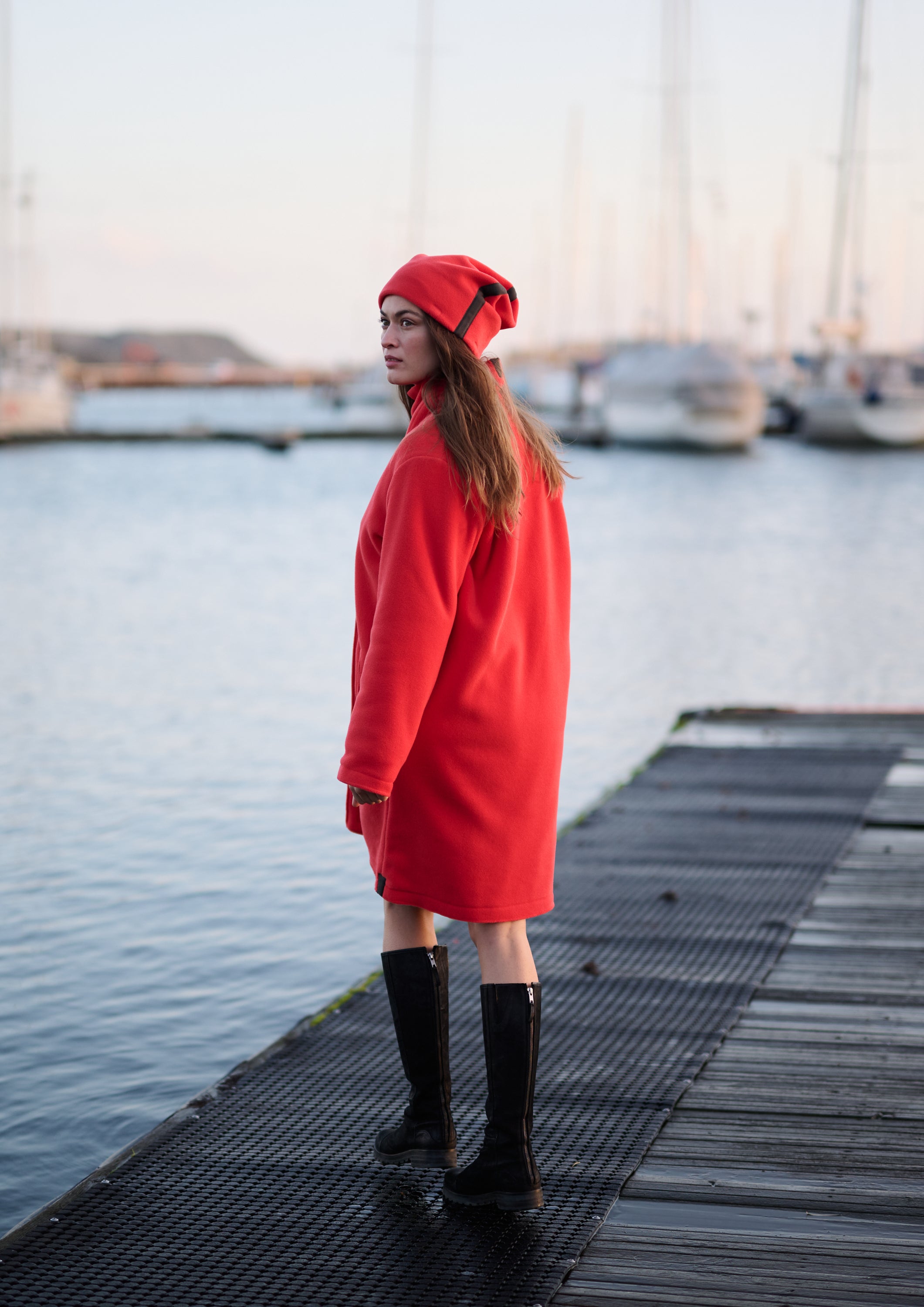 HENRIETTE STEFFENSEN COPENHAGEN COAT DOUBLE LAYER - 7165 COATS TOMATO 845