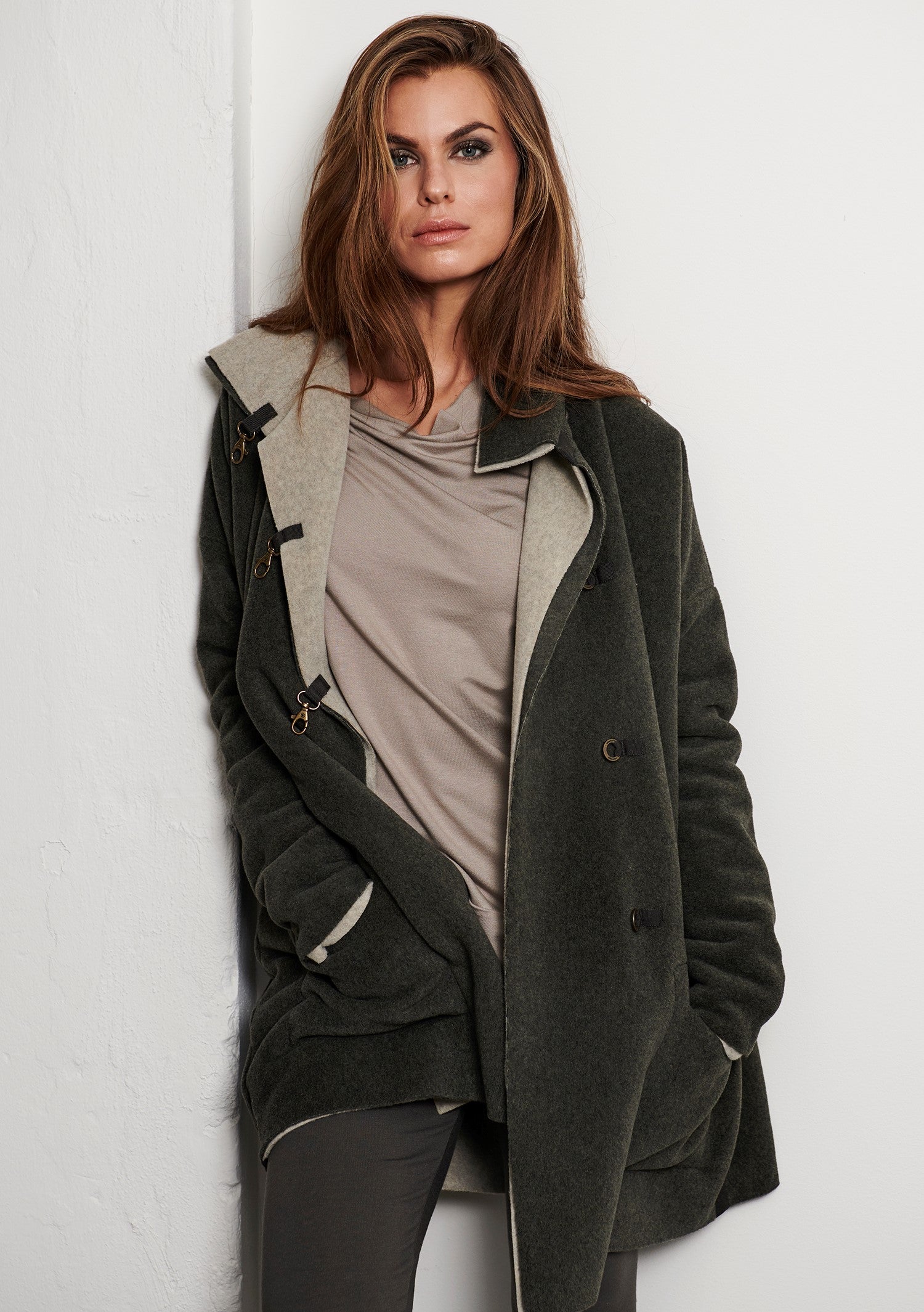 HENRIETTE STEFFENSEN COPENHAGEN COAT REVERSIBLE- 7113 COATS FORREST/SAND 607
