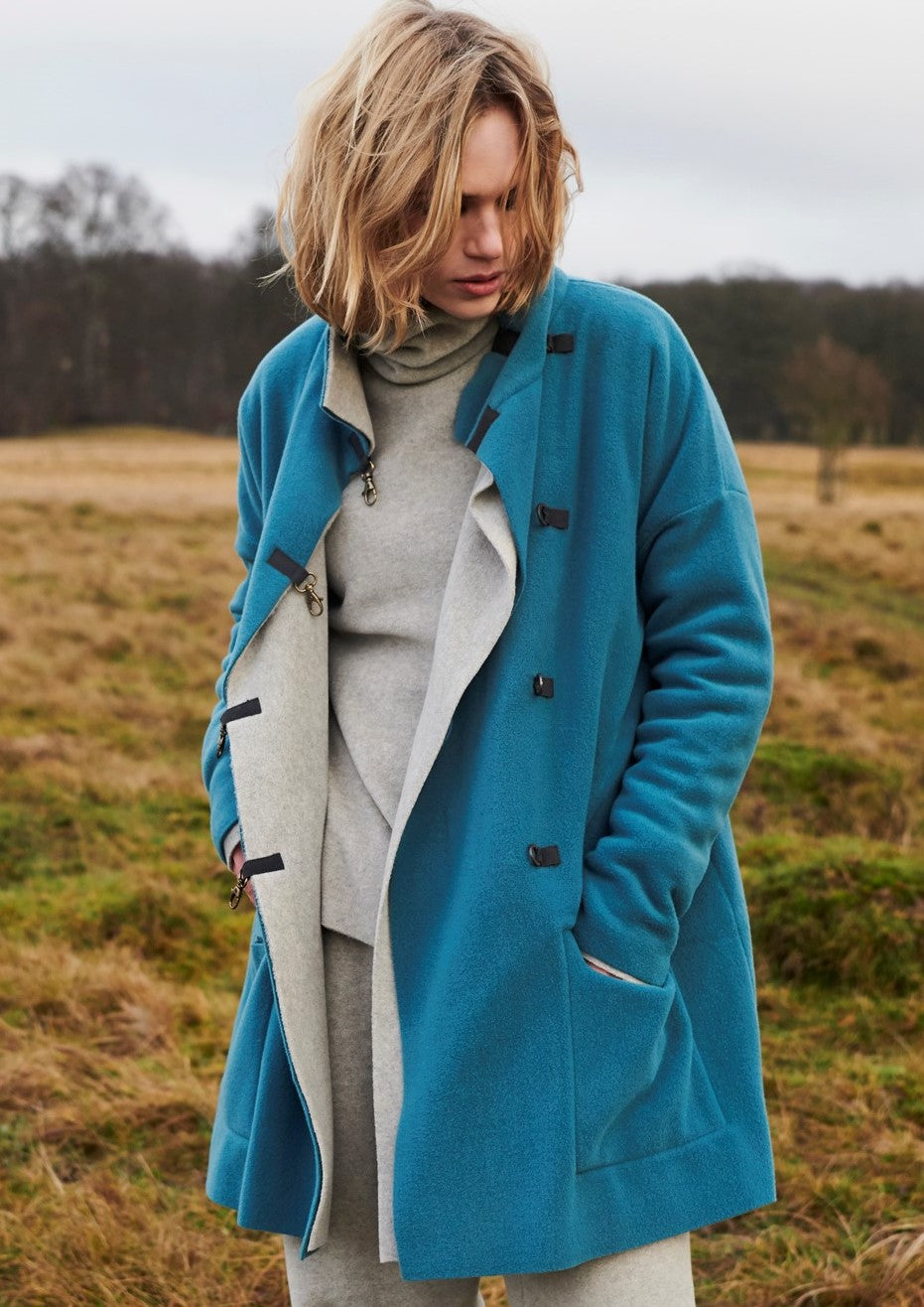 HENRIETTE STEFFENSEN COPENHAGEN COAT REVERSIBLE- 7113 COATS PETROL/SAND 509