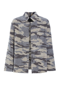 Cardigan with collar and pockets in print - 1001CP - CAMOUFLAGE