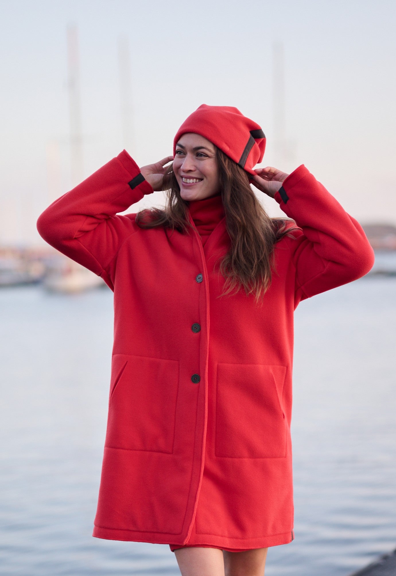 HENRIETTE STEFFENSEN COPENHAGEN DOUBLE FOLDED HAT - 5037 HATS TOMATO 845
