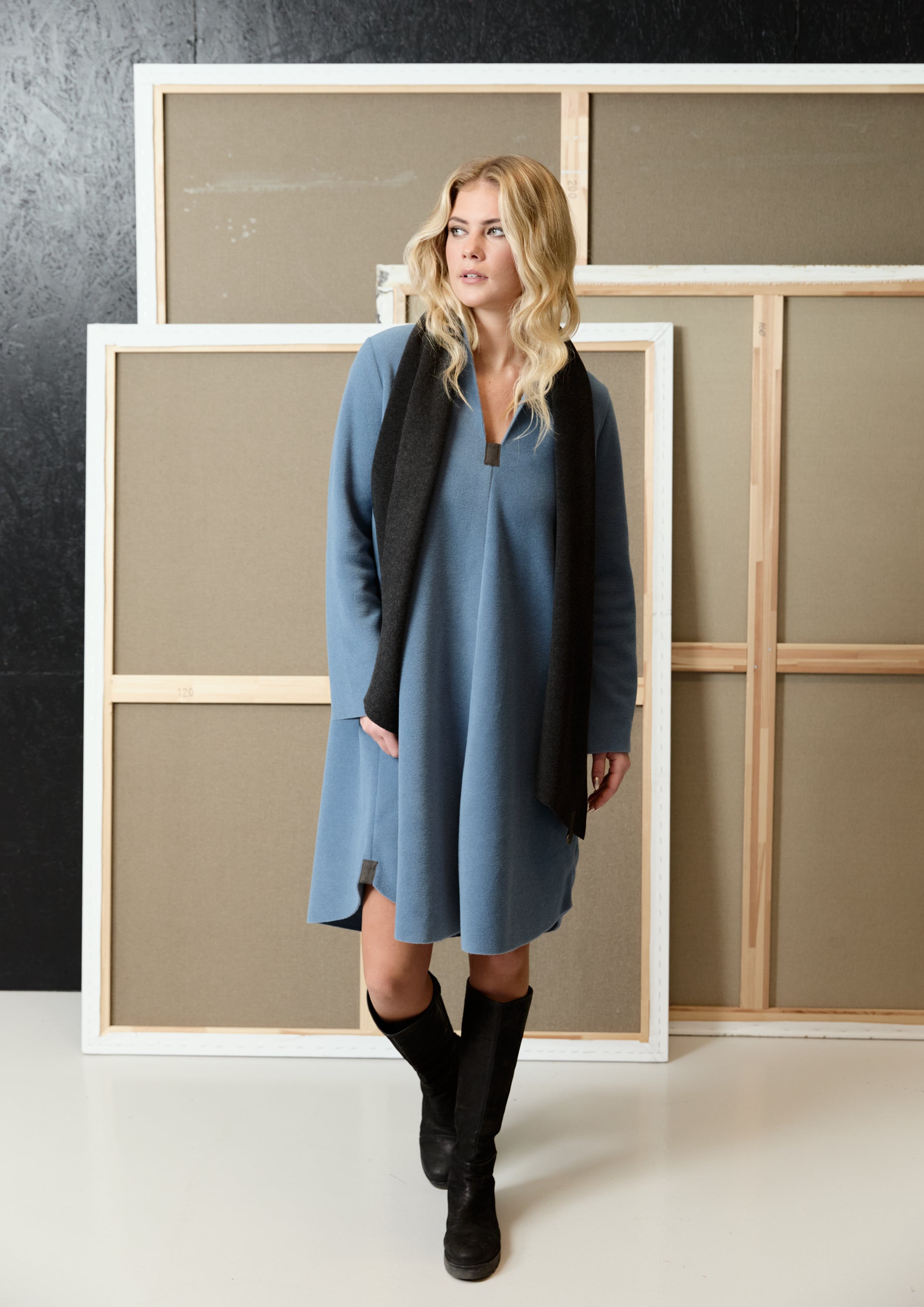 HENRIETTE STEFFENSEN COPENHAGEN DRESS - 3257 KJOLER DUSTY BLUE 794