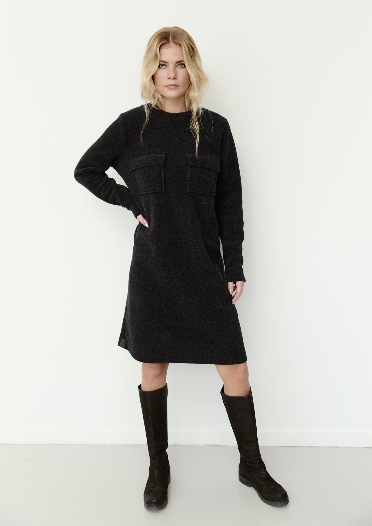 HENRIETTE STEFFENSEN COPENHAGEN DRESS - 3258 KJOLER SOFT BLACK 914