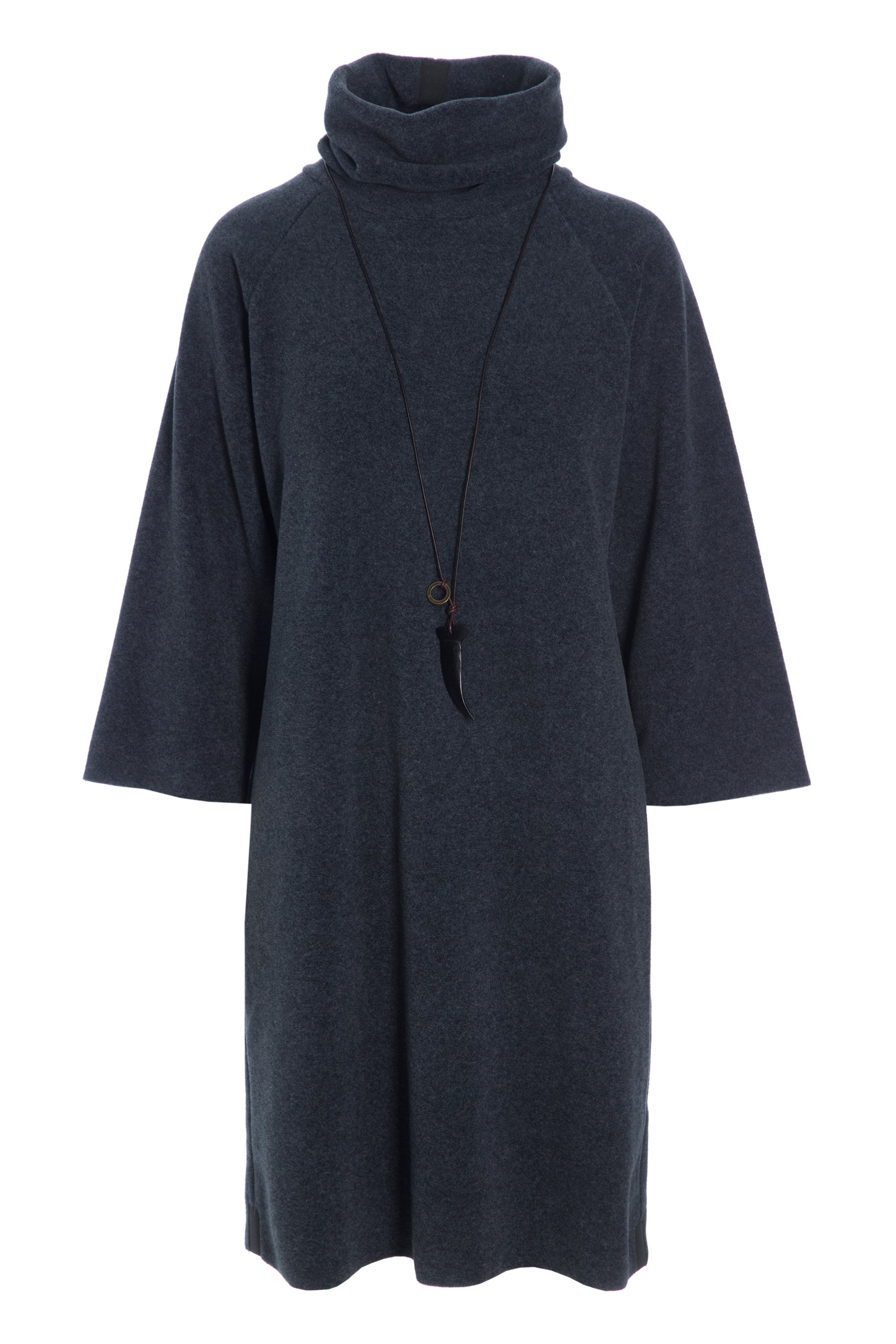 HENRIETTE STEFFENSEN COPENHAGEN DRESS HIGH NECK - 3236 KJOLER DEEP BLUE 502