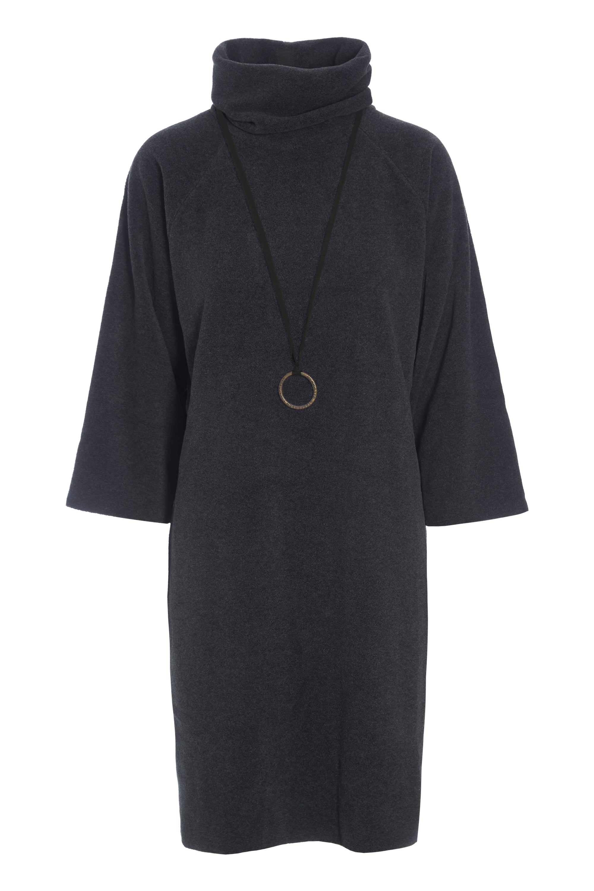 HENRIETTE STEFFENSEN COPENHAGEN DRESS HIGH NECK - 3236 KJOLER SOFT BLACK 914