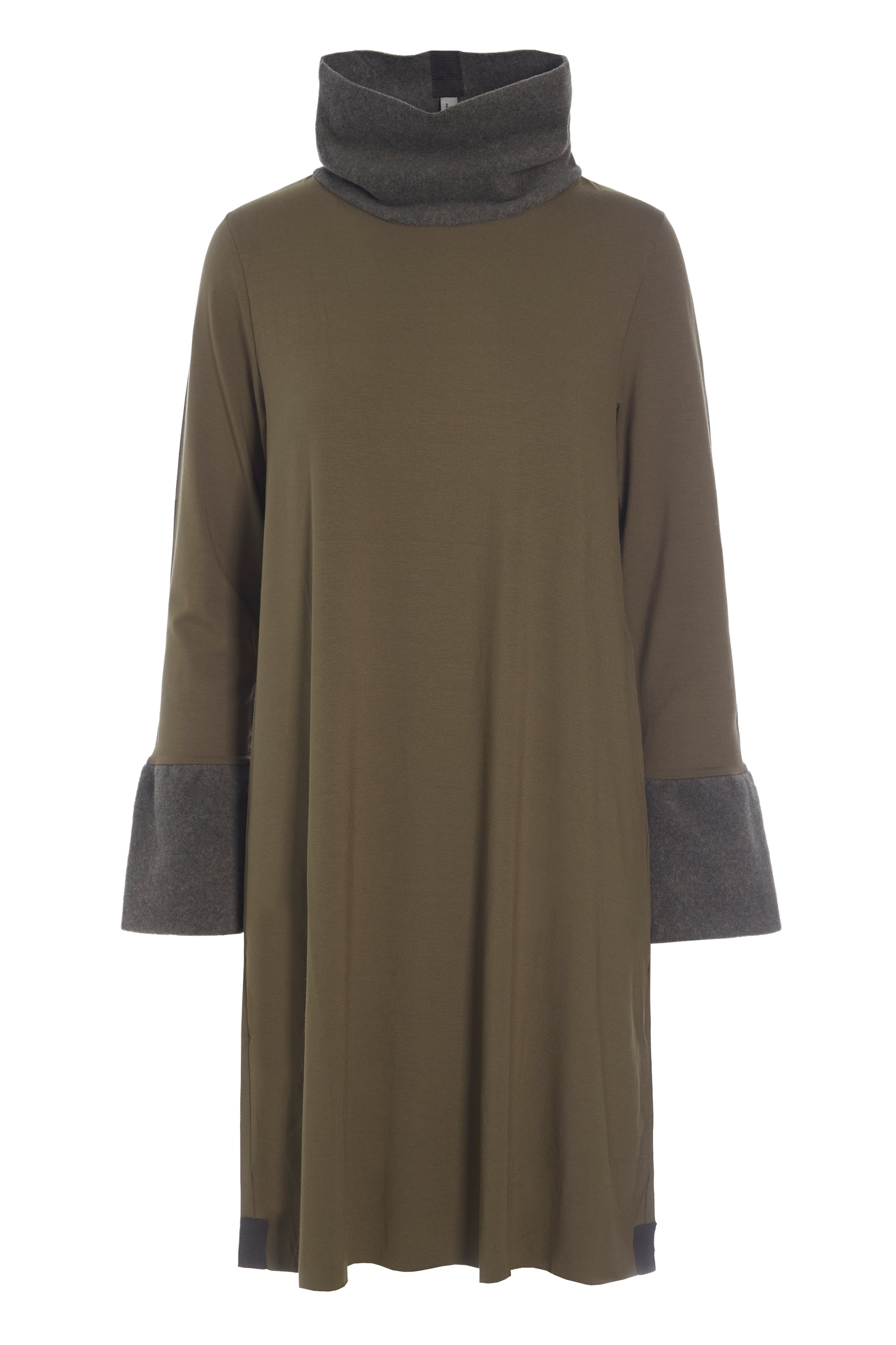 HENRIETTE STEFFENSEN COPENHAGEN DRESS HIGH NECK - 8021MIX KJOLER BARK/BARK 648