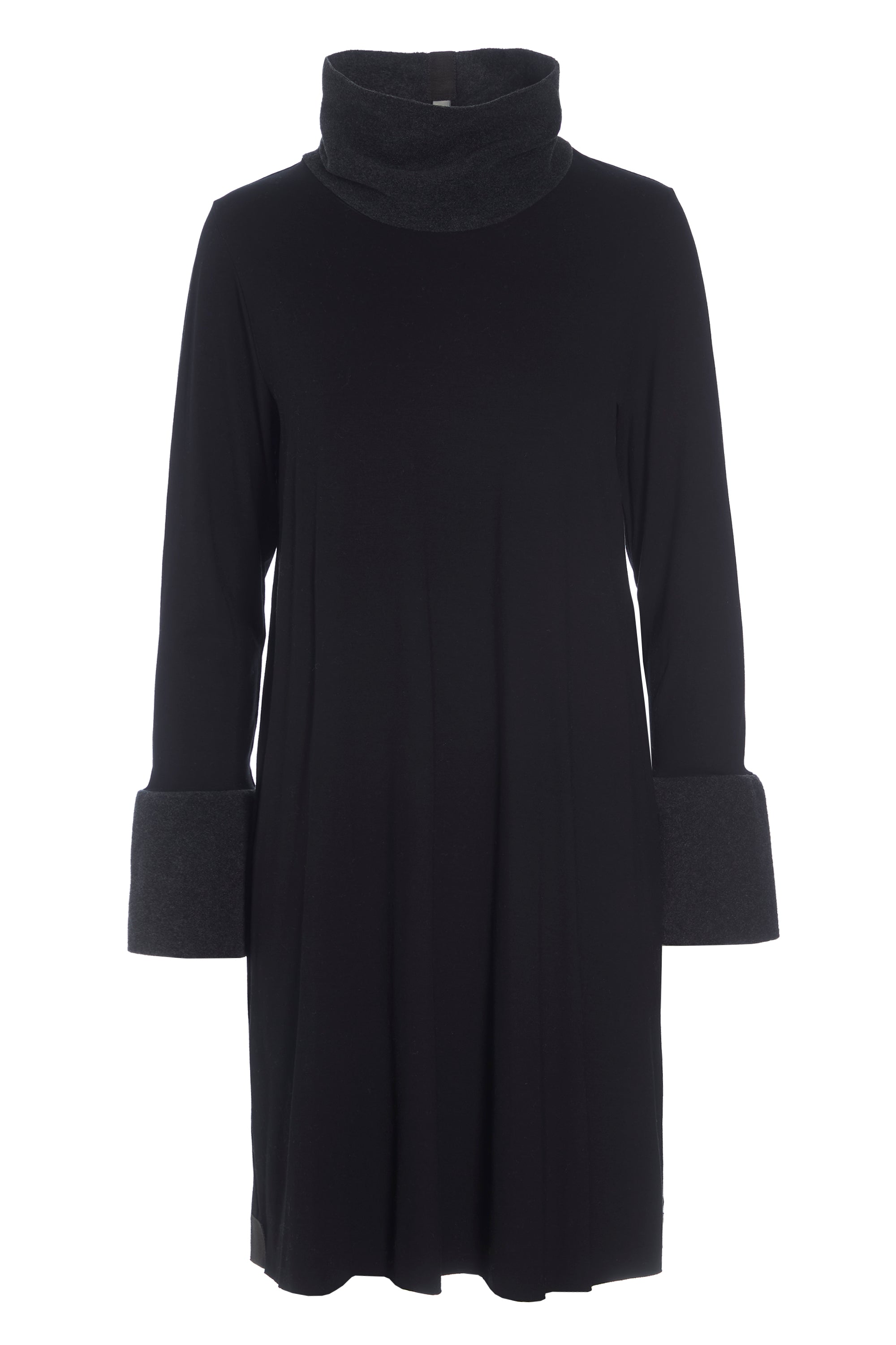 HENRIETTE STEFFENSEN COPENHAGEN DRESS HIGH NECK - 8021MIX KJOLER BLACK/SOFT BLACK 923