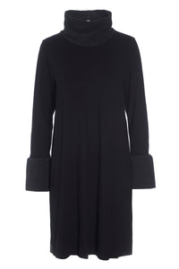 DRESS HIGH NECK - 8021MIX - BLACK/SOFT BLACK