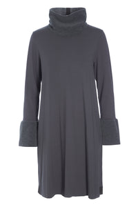 DRESS HIGH NECK - 8021MIX - GREY/GREY