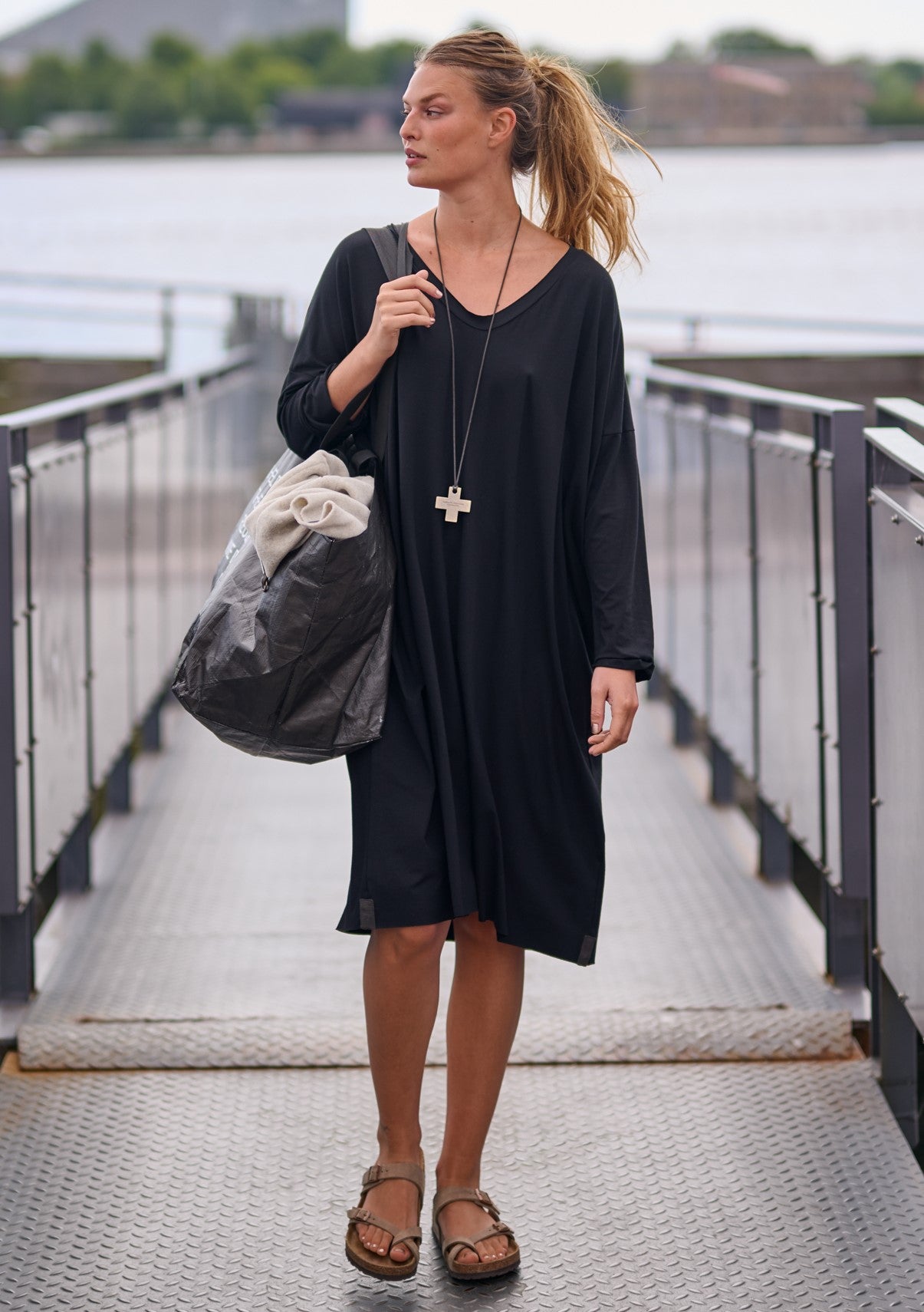 HENRIETTE STEFFENSEN COPENHAGEN DRESS OVERSIZE - 98043 KJOLER BLACK 900