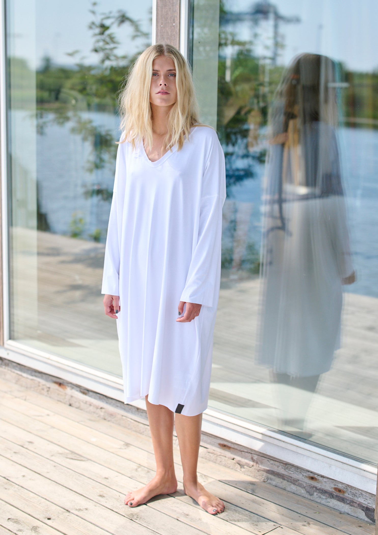 HENRIETTE STEFFENSEN COPENHAGEN DRESS OVERSIZE - 98043 KJOLER WHITE 816