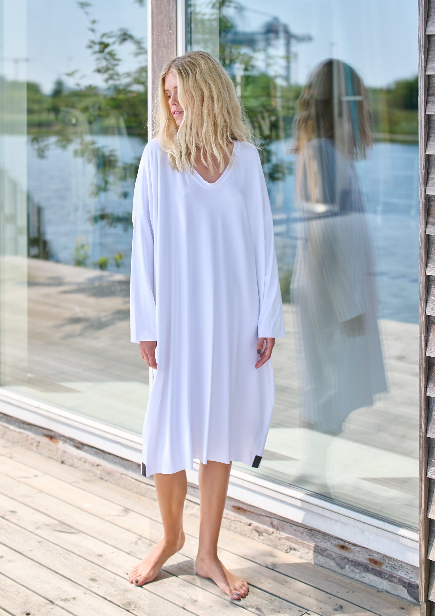 HENRIETTE STEFFENSEN COPENHAGEN DRESS OVERSIZE - 98043 KJOLER WHITE 816