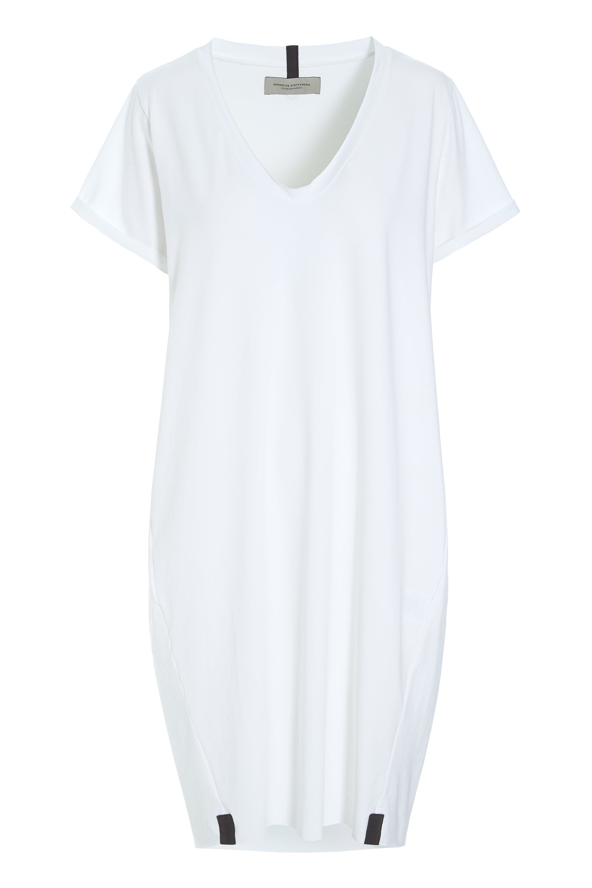 HENRIETTE STEFFENSEN COPENHAGEN DRESS V-NECK - 98049 DRESSES jersey WHITE 816