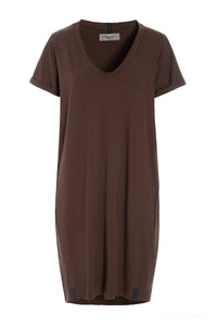 DRESS V-NECK - 98049 - CHOCOLATE
