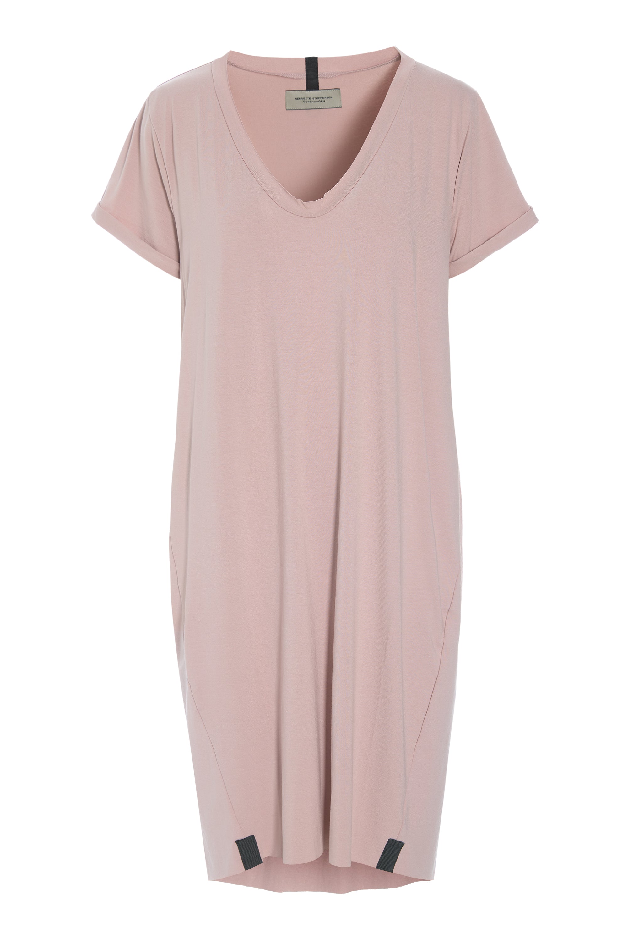 HENRIETTE STEFFENSEN COPENHAGEN DRESS V-NECK - 98049 KJOLER NUDE 401