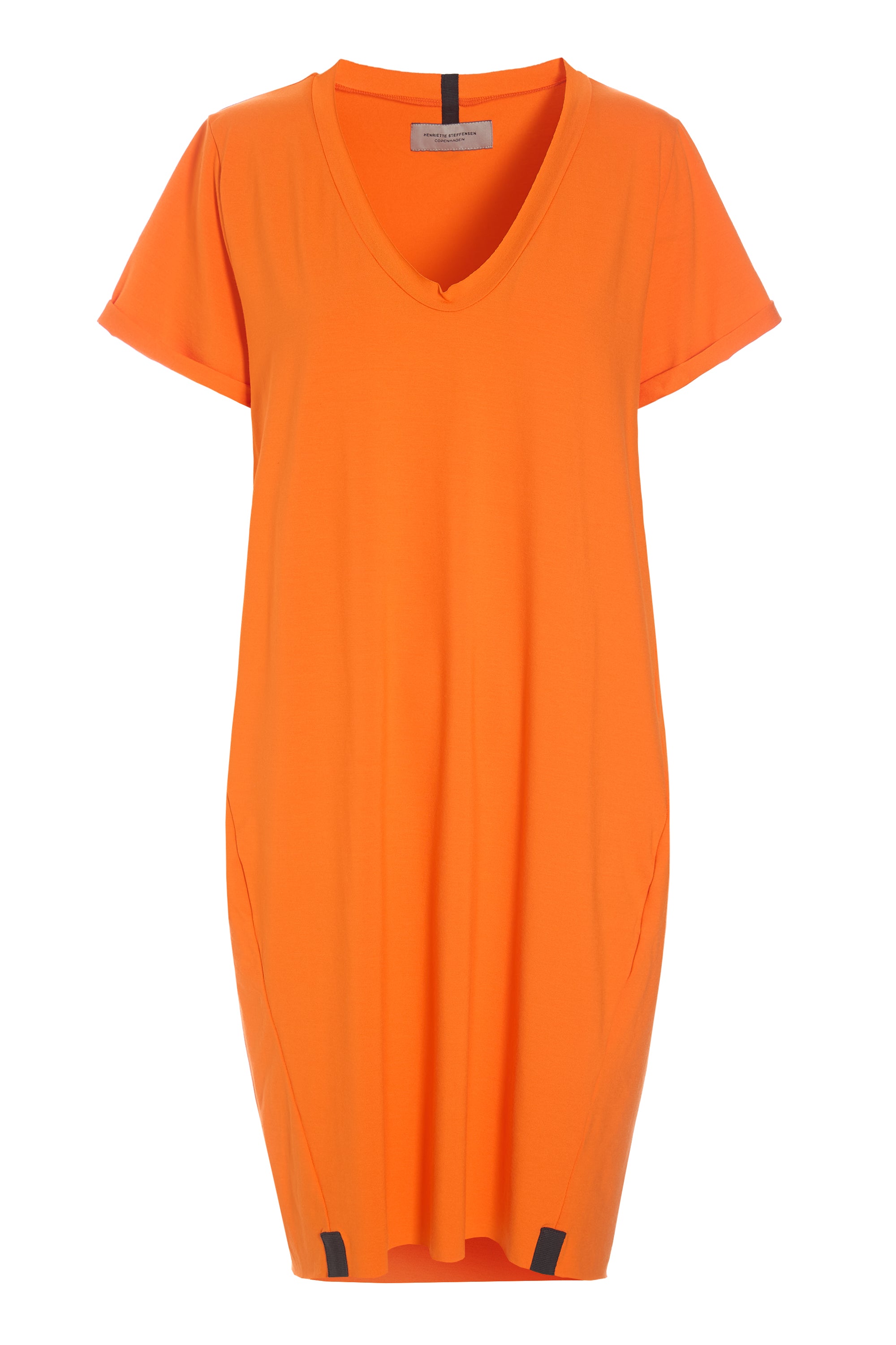 HENRIETTE STEFFENSEN COPENHAGEN DRESS V-NECK - 98049 KJOLER ORANGE 773